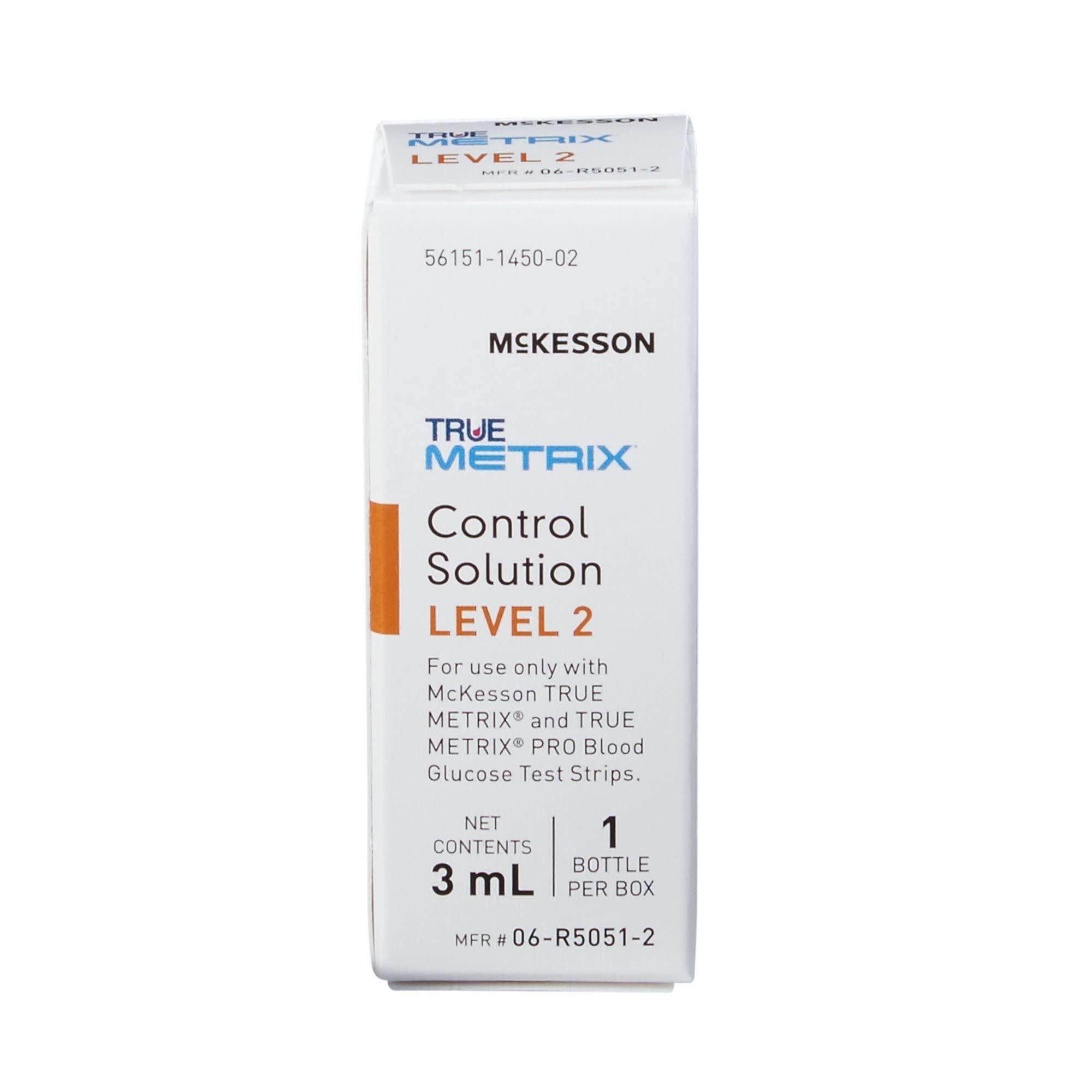 McKesson McKesson True METRIX Blood Glucose Testing Control Solution, Level 2, 3 mL Vial, 24 Count