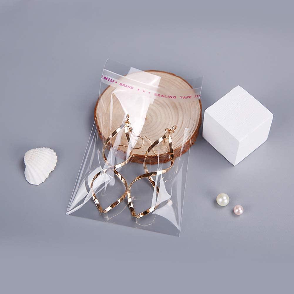 Easytle 2000 Pcs 2\'\' x 3\'\' Clear Resealable Cellophane Cello Bags Resealable Adhesive on Flap Self Sealing OPP Poly Bags Tiny Clear Bags Clear Plastic Poly Bags for Jewelry Candies Cookies Decorative