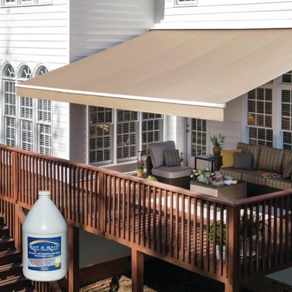 Ray & Rain Repellant Ray & Rain Repellant Waterproofing + Outdoor Anti-Fading Fabric Protection Spray | Awnings | Bags | Boat Covers | Flags | Tents | Umbrellas (Gallon)