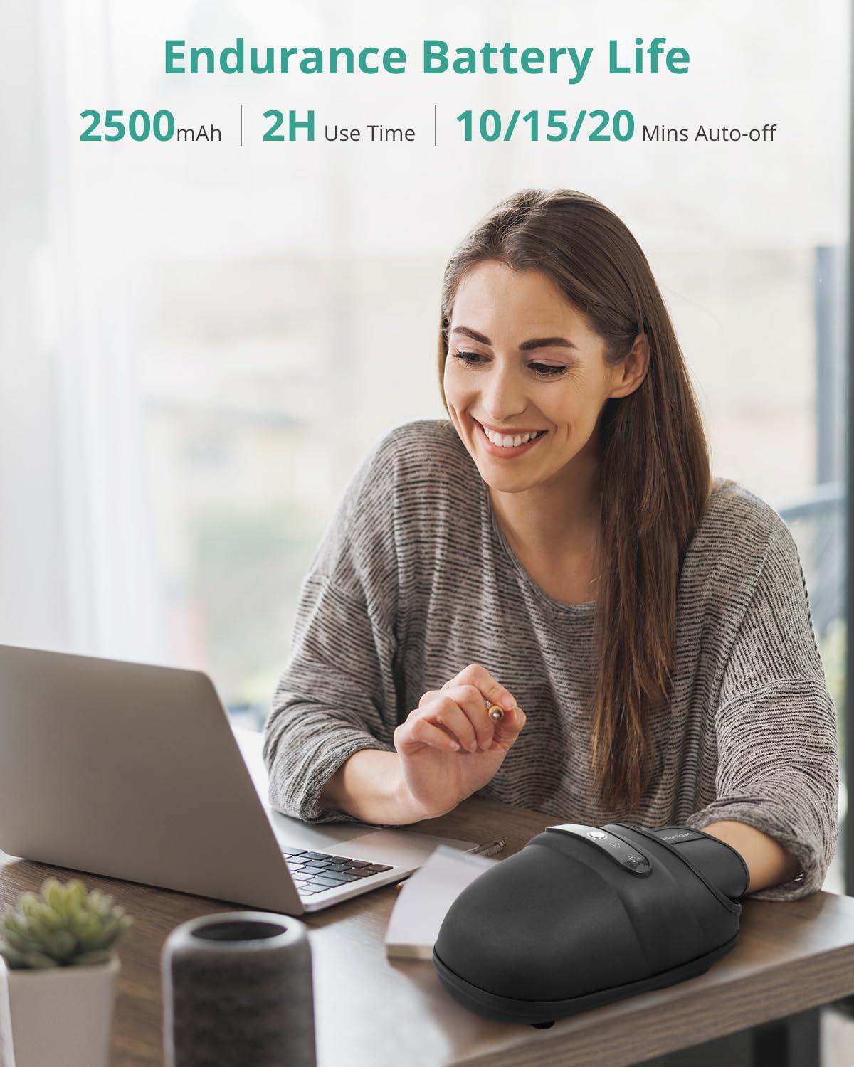 Medcursor Medcursor Hand Massager, FSA or HSA Eligible, Hand Massager with Heat and Compression for Carpal Tunnel and Stiff Joints, Pain Relief from Wrist to Palm and Finger, Gifts for Women Men (Cordless)