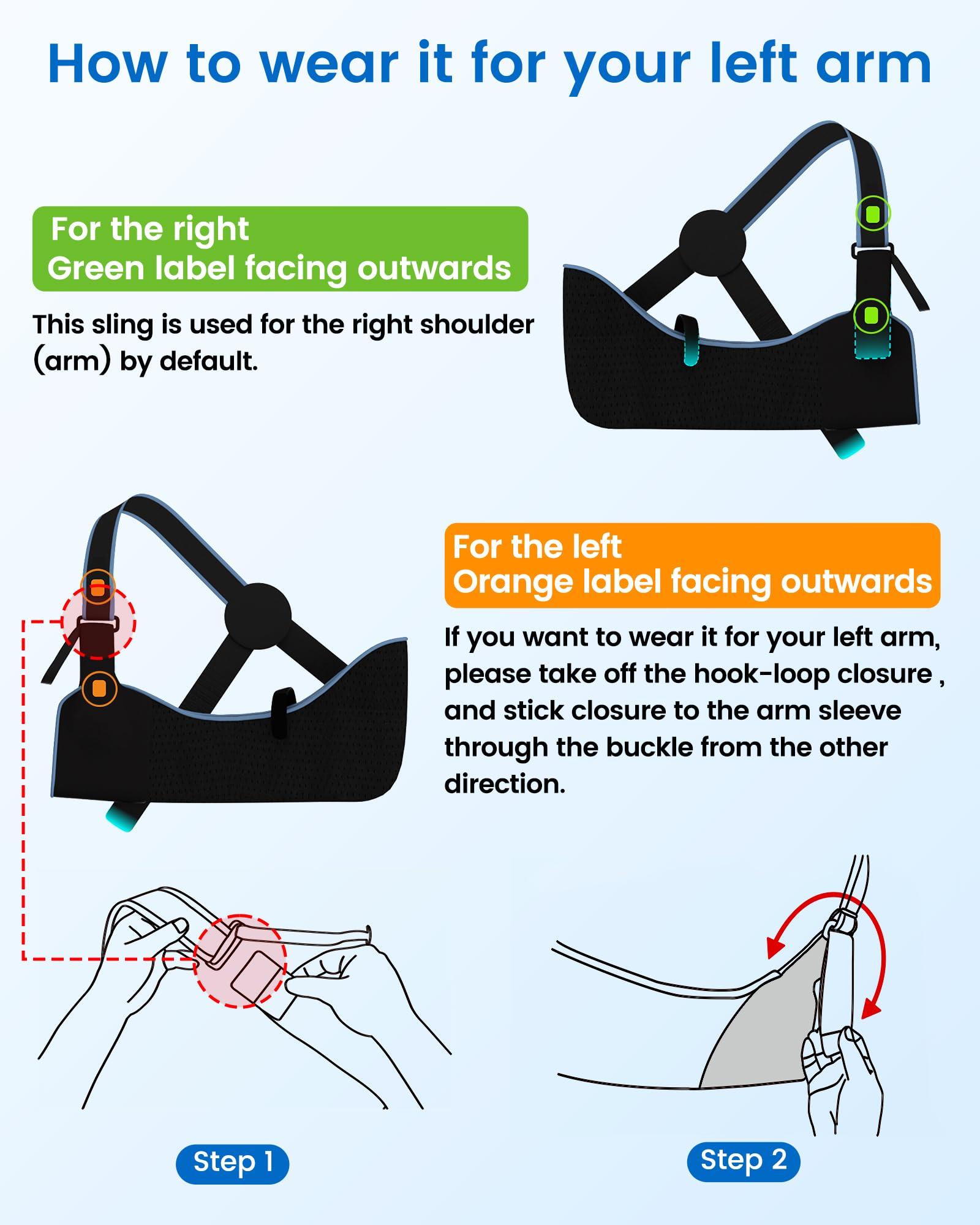 Velpeau Velpeau Arm Sling Shoulder Immobilizer for Women and Men, fit Left or Right Arm - Rotator Cuff Support Brace -Medical Sling for Shoulder, Clavicle, Elbow Injury (Comfort type, M: Bust 29.5-33.5)