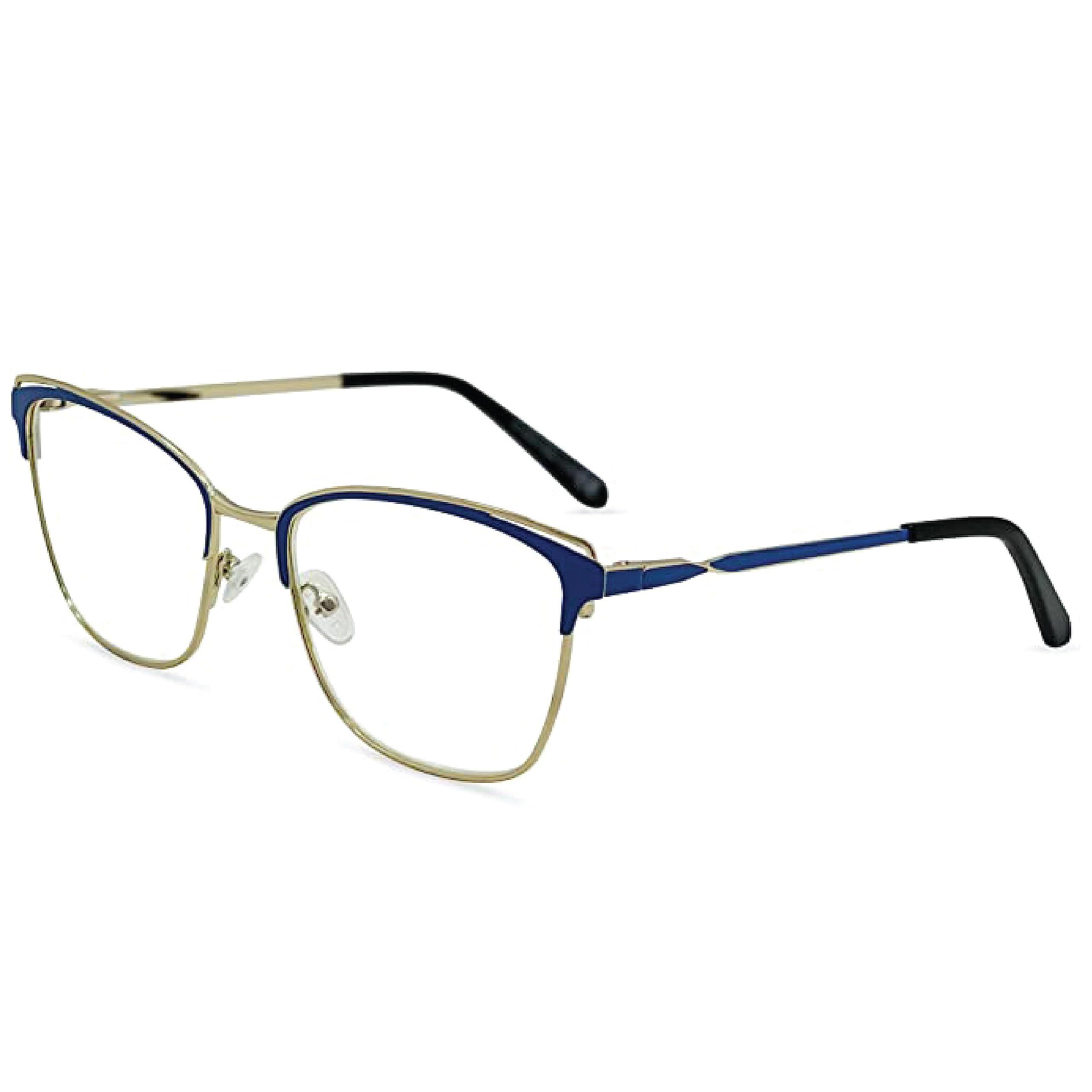 In Style Eyes In Style Eyes Blue Light Blocking Computer Reading Glasses - Classic Browline Frame Reader Glasses with Aspheric Lens - Blue - 1.0x