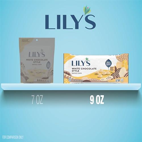 Lily's LILY\'S White Chocolate Style No Sugar Added, Baking Chips Bag, 9 oz