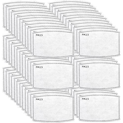 Sanfiland 100 PCS PM2.5 Activated Carbon Face Mask Filter for Adults, Replaceable Mouth Respirator Filter to Anti Haze Dustproof Air Pollution Germ
