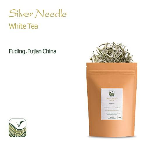Valley of Tea Silver Needle White Tea - 100 Procent Pure Buds - Baihao Yinzhen Chinese Silver Tip Bai Hao Yin Zhen - White Tea Silver Bai Hao Yin Zhen Tea White Needle Tea Silver Needle Tea Bai Tea White Tip 40g