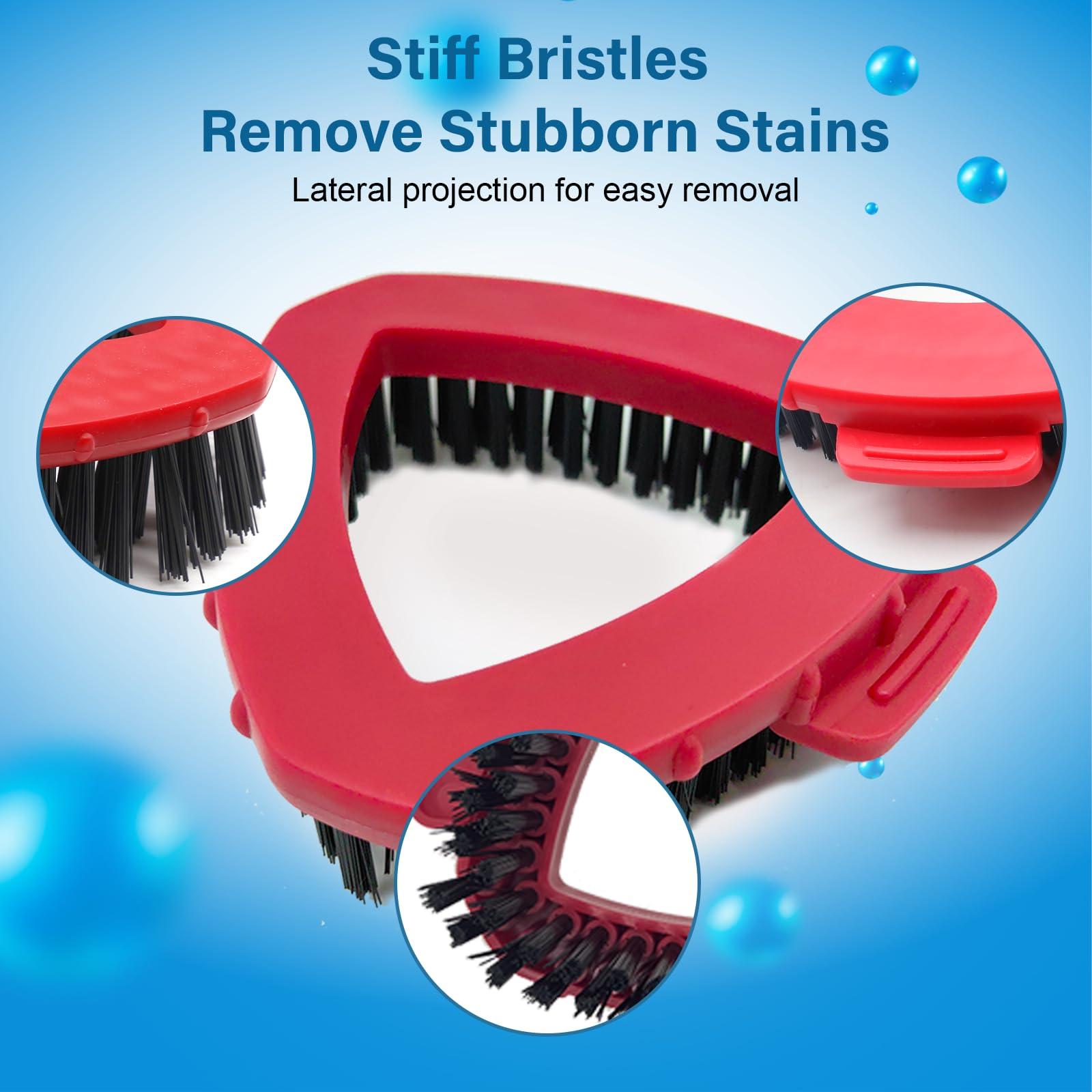 WAKAYOYO Spin Mop Scrub Brush for RinseClean 2 Tank System, Floor Scrubber Brush Head Replacement, Triangle Hard Bristle Cleaning Brush for Bathroom Kitchen Pool, Glass and Tile Walls