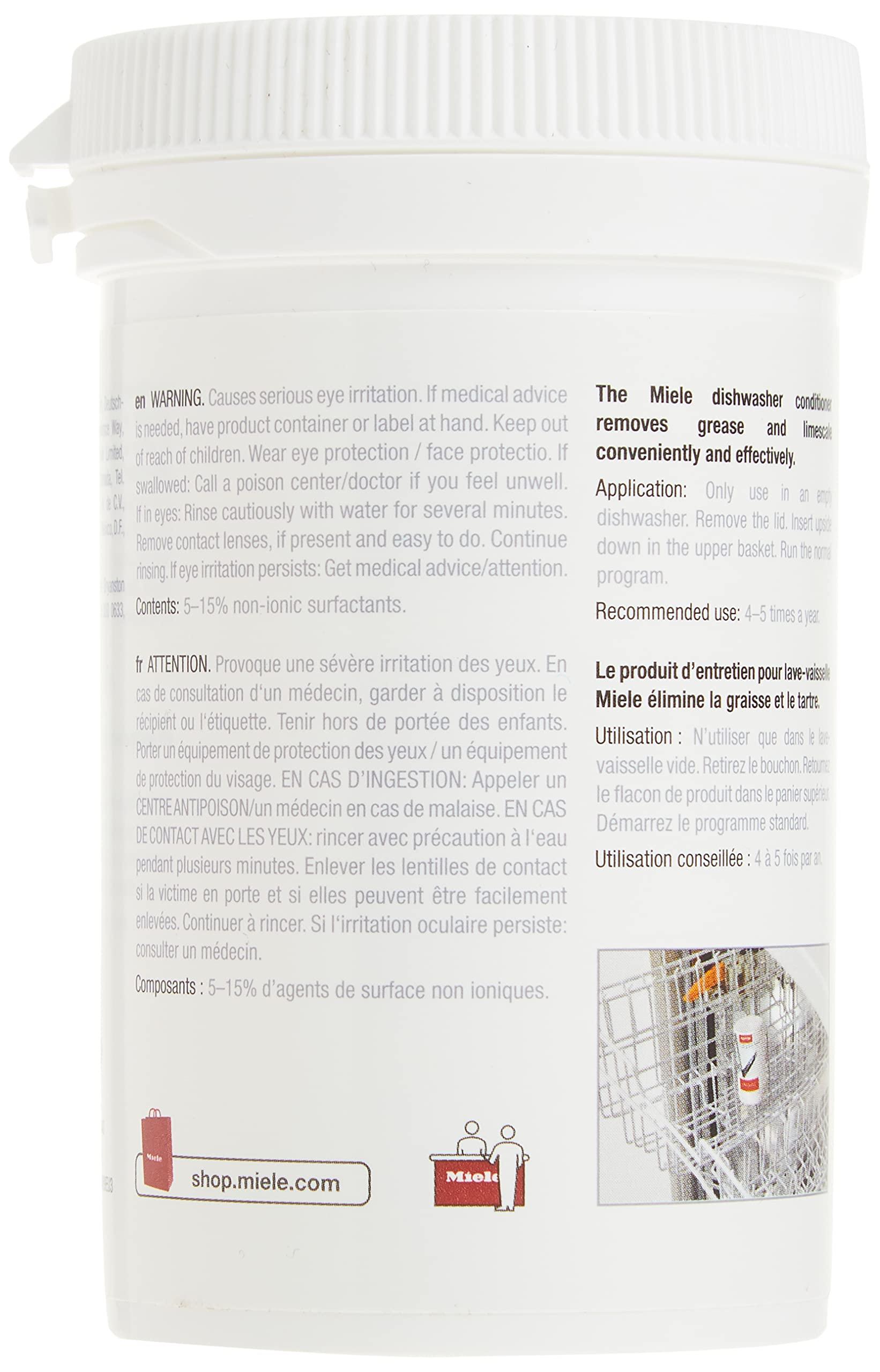 Miele Miele DishClean Dishwasher Cleaner, Care Product for the Optimal Functioning of Dishwashers, Removing Odors and Limescale Deposits, 5.6 oz, white