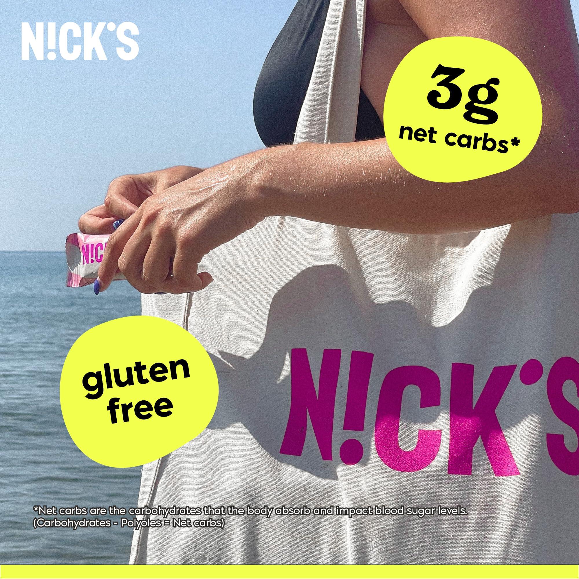 N!CK\'S NICKS Peanuts n fudge Keto Chocolate Candy Bars No Added Sugar 180 Calories, 3.0 Net carbs, Gluten Free Sweets Low carb Candy Snack Bar (Multipack 15x40g)