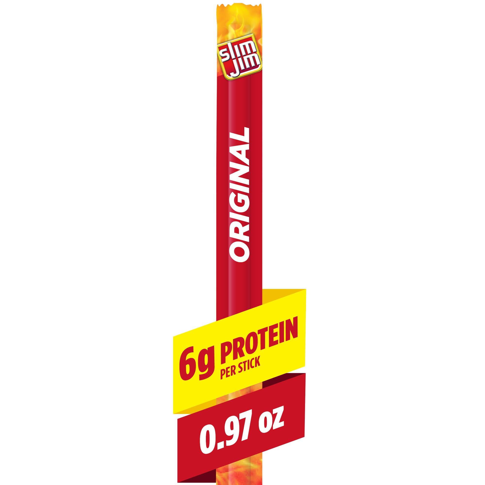 Slim Jim Slim Jim Giant Sized Original Snack Stick, Easy, On-the-Go School, Work and Travel Snacks, 0.97 OZ Meat Snacks