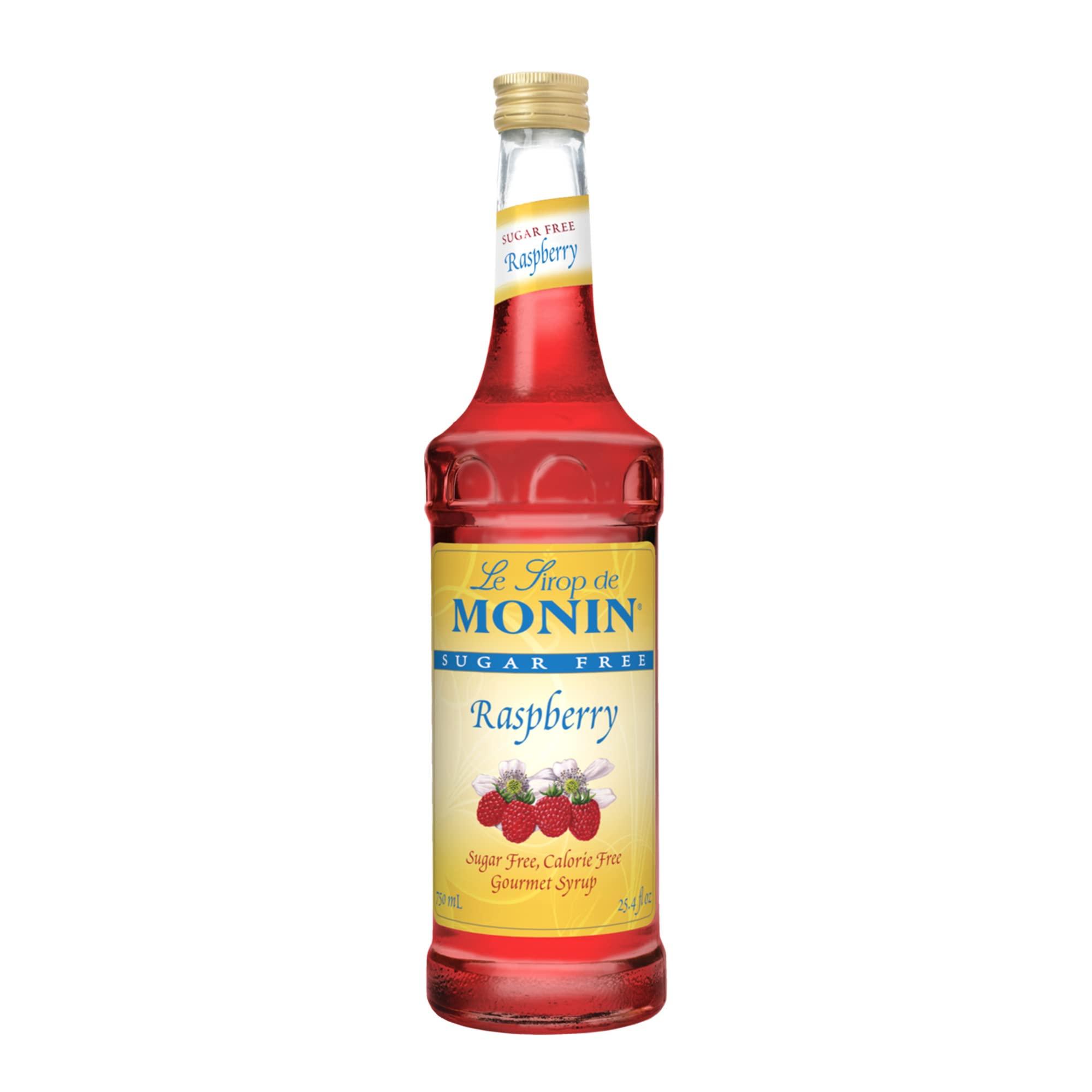 Monin Monin - Sugar Free Raspberry Syrup, Sweet and Tart, Great for Cocktails and Lemonades, Gluten-Free, Non-GMO (750 ml)