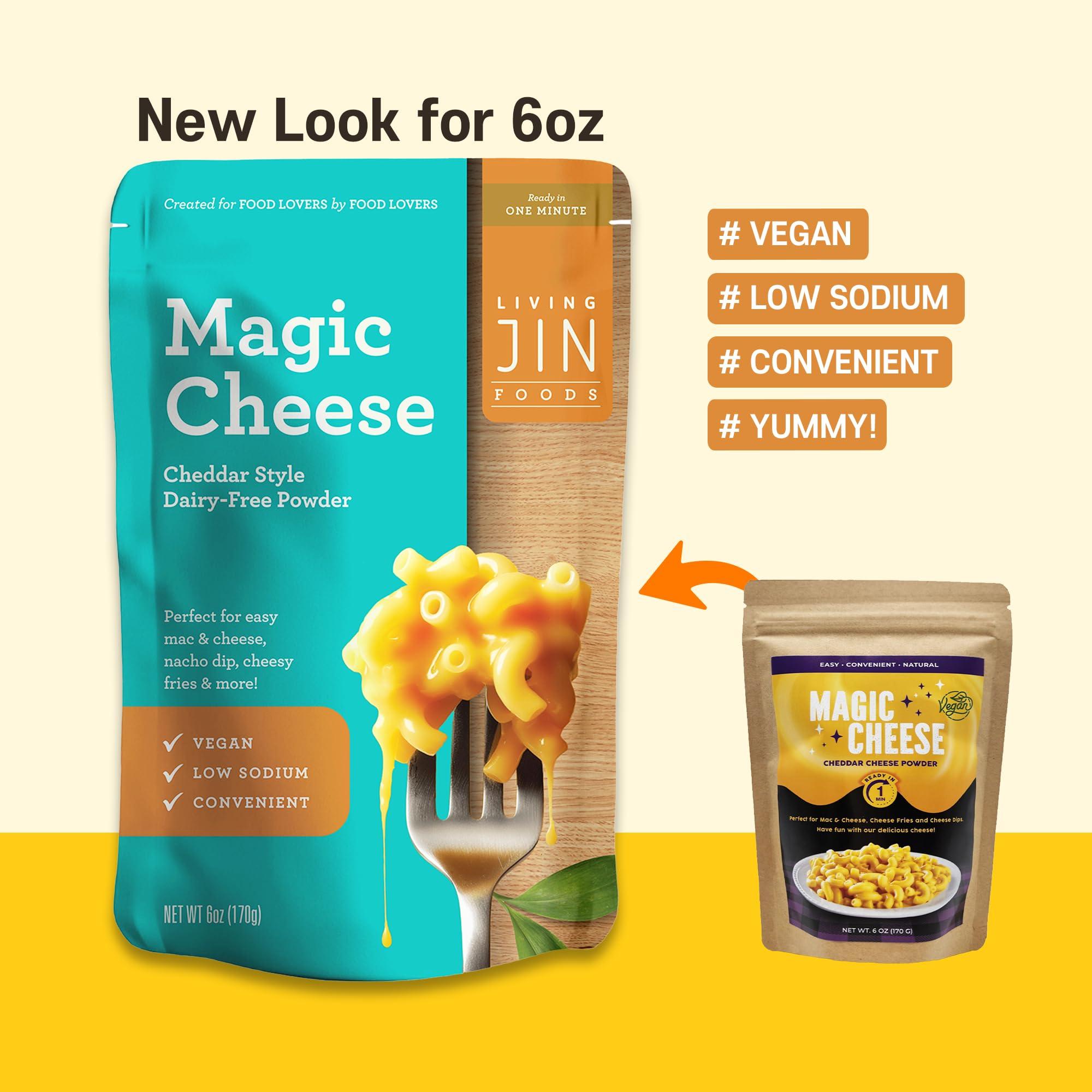 LIVING JIN Vegan Cheese Powder for making Vegan Cheese Sauce, Dairy Free Cheese Powder, Plant Based Cheese, Cheddar Cheese Flavor, Vegan Mac & Cheese, Vegan Nacho Cheese, Cheese Dip (6oz powder makes 14oz sauce)