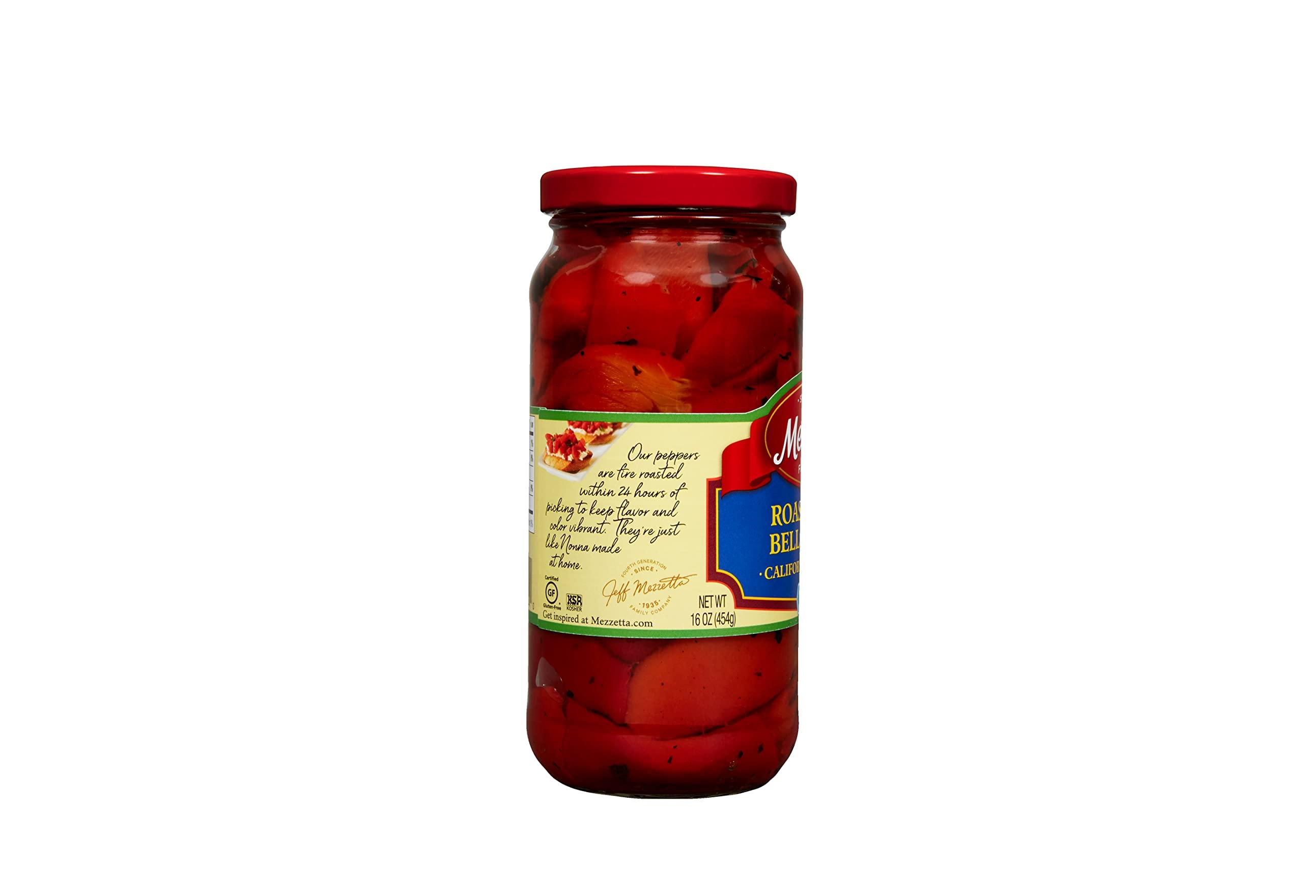 Mezzetta Mezzetta Roasted Red Bell Peppers, Mild | Kosher, Non-GMO, Gluten Free, Keto | 16 Ounce Jar (Pack of 6)
