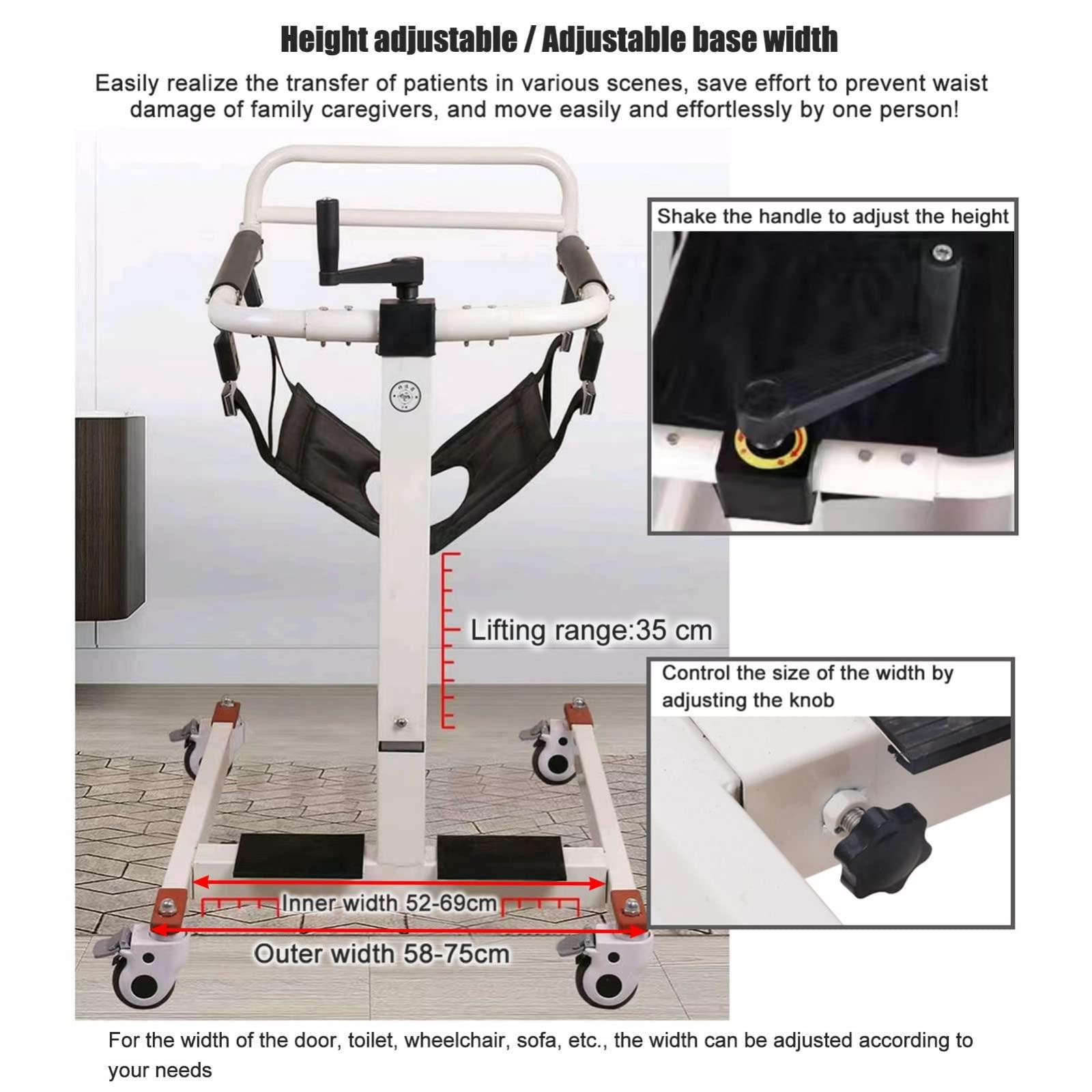 seveni seveni Wheel Lift Chair Patient Lift Transfer Machine Elderly Transport Chair Handicap Car Assist, Bathroom Wheelchair, Patient Lift for Home, Patient Lift Aid, Toilet Aids for Elderly