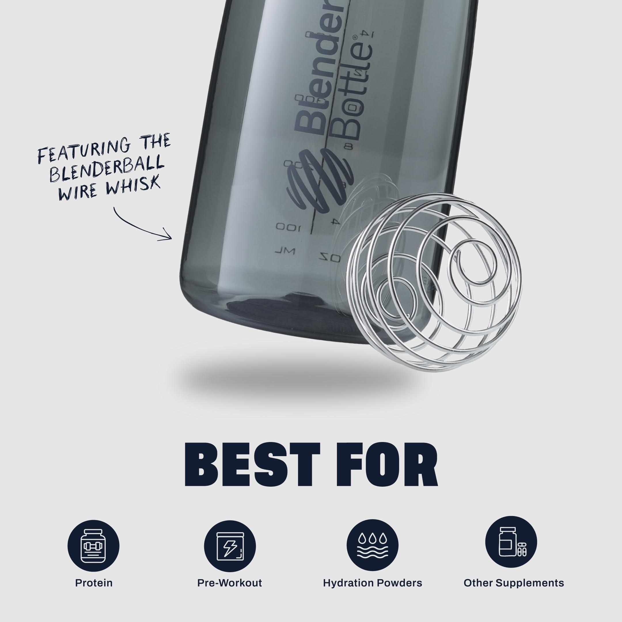 BlenderBottle BlenderBottle SportMixer Shaker Bottle Perfect for Protein Shakes and Pre Workout, 20-Ounce, Teal