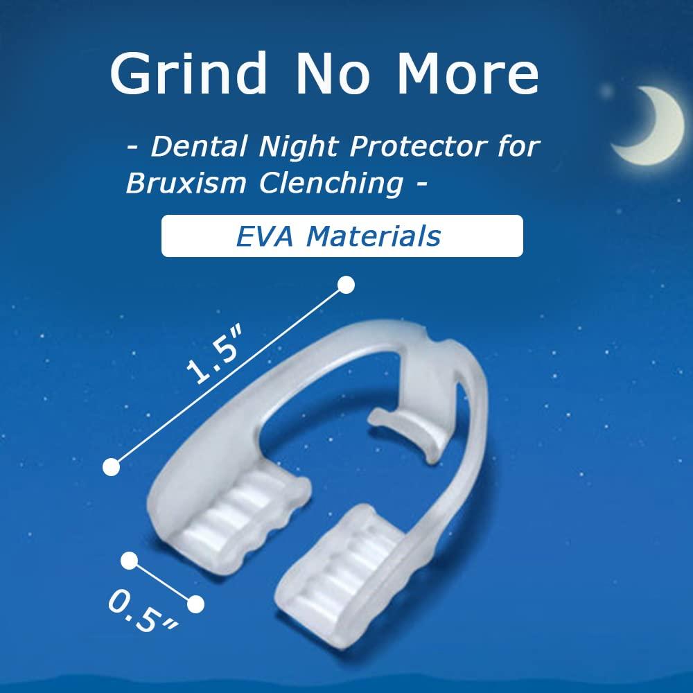 Hain Mouth Guards for Teeth Grinding, Dental Night Protector for Bruxism Clenching, Tmj, Snoring, No Color Additive,Custom Fit (4pcs)
