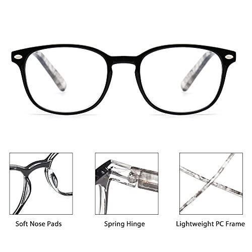 JM JM Reading Glasses Set of 4 Quality Spring Hinge Readers Men Women Glasses for Reading +4.0 Mix Color