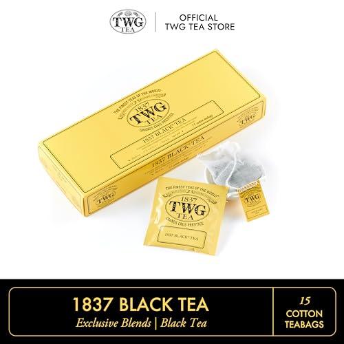 Topicy TWG Tea | 1837 Black Tea | Black Tea | Fruits & Flowers | 15 Hand Sewn Cotton Tea Bags | Gift Set