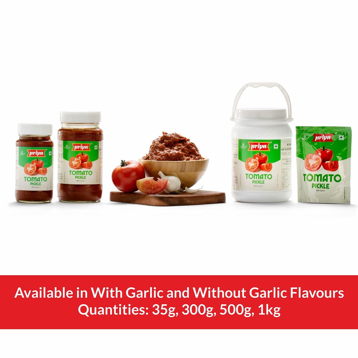 Priya Priya Pickle - Tomato (with Garlic), 300g Jar