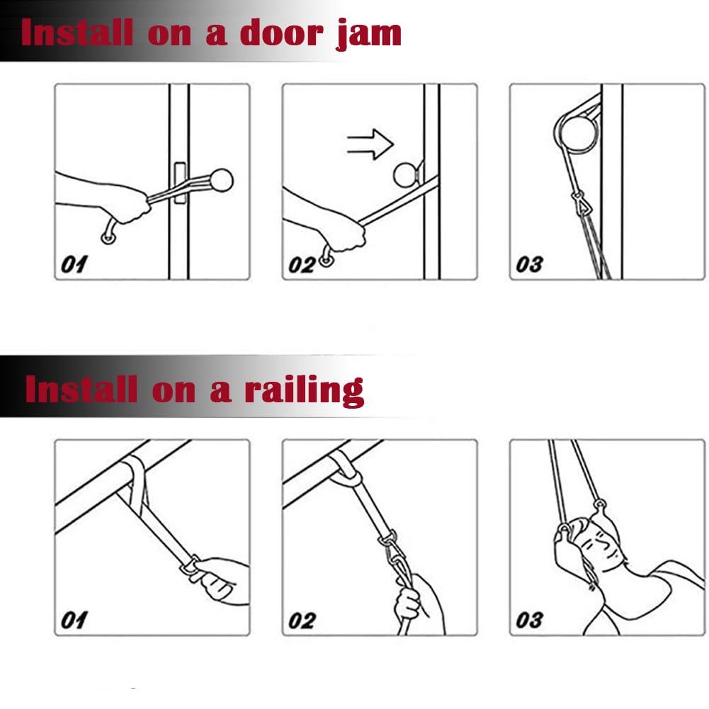 DURASIKO DURASIKO Neck Traction Device for Neck Pain Relief,Neck Stretcher Strap for Spine Chiropractic Decompression,Portable Storage Bag,Neck Chiropractor for Physical Therapy,Neck Strap for Neck Recovery