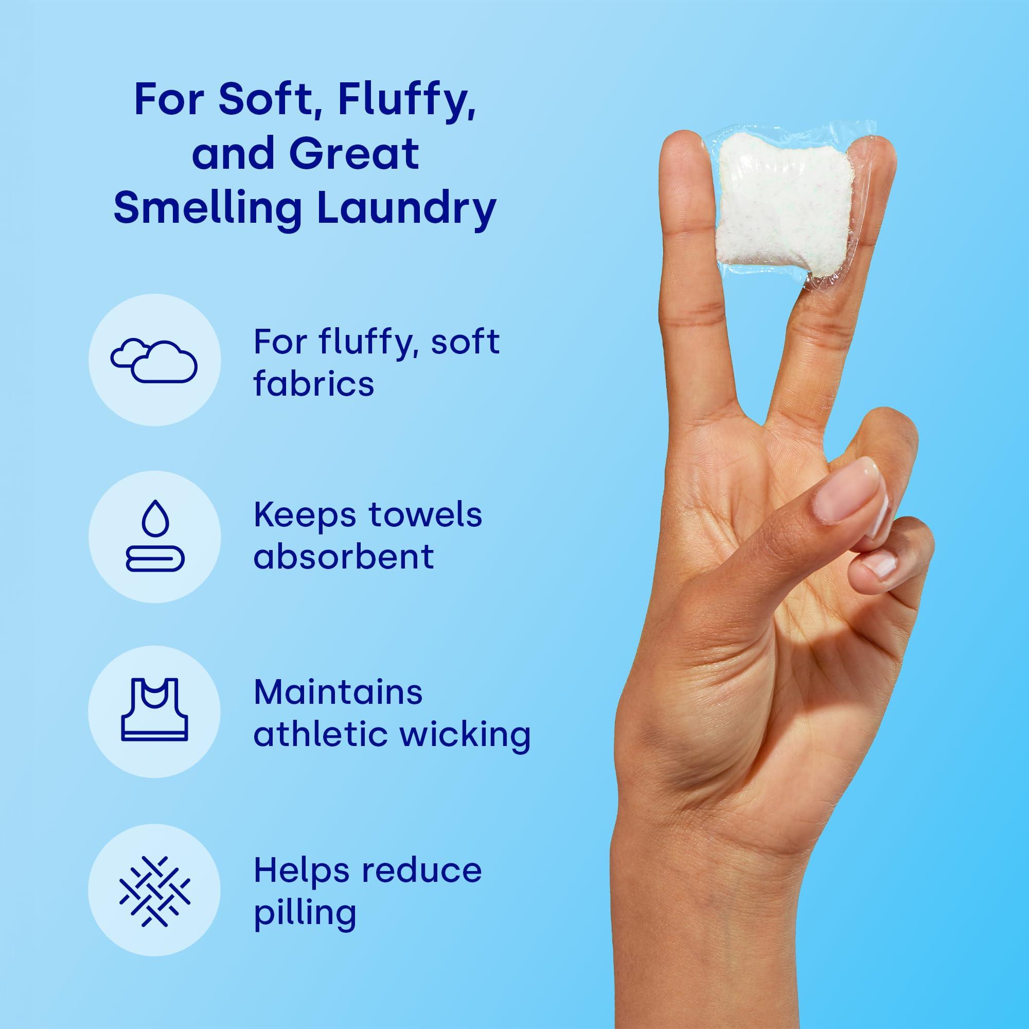 dropps Dropps Laundry Fabric Softener Pods, Unscented (64 Pods) - Fabric Softener Liquid Pods for Fluffy, Soft Fabrics - HE Compatible Mineral Based Ingredients Laundry Supplies