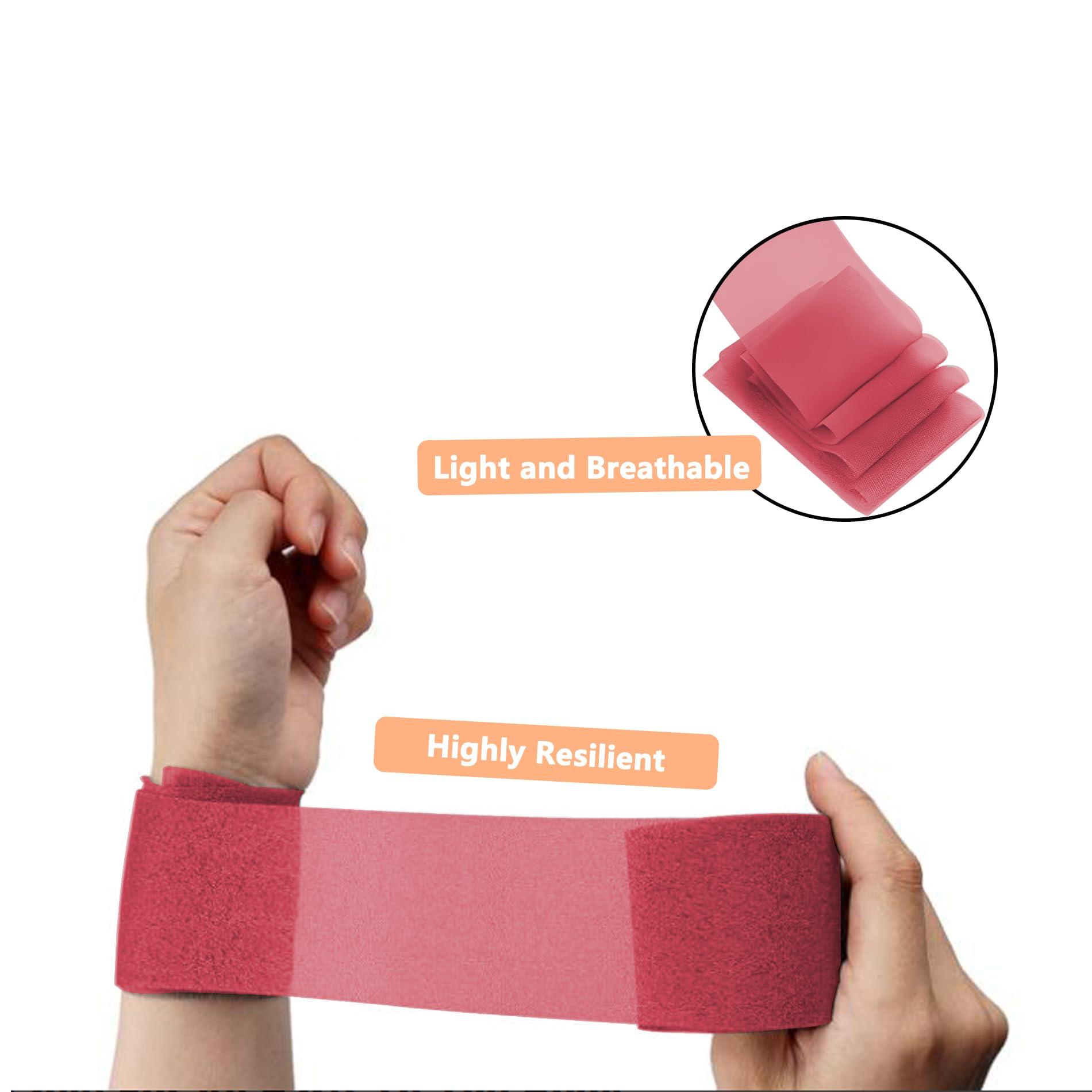 TTZEZE Pre Wrap Tape,TTZEZE Athletic Foam Underwrap,Soft Prewrap Headbands,Smooth Sports Wrap Roll,Pre Wrap Bandage Sport Tape for Ankles Wrists Hands Elbows 2.76 Inch x 11 Yards Rose Pink 6-Rolls