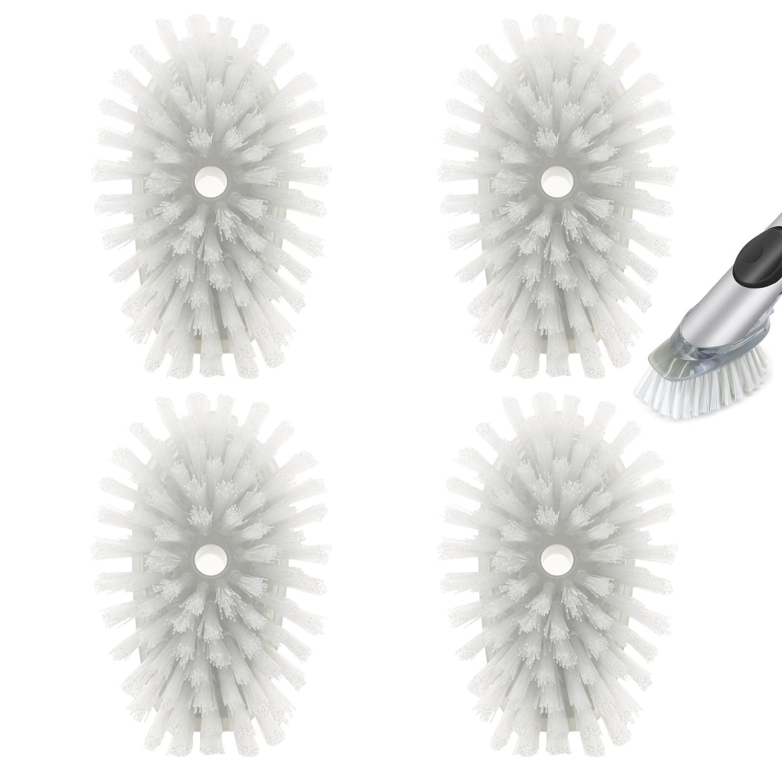 Shadowgallery Brush Refills for OXO Dish Brush - 4 Pack Dish Brush Cleaning Soap Dispensing Head Replacement for Scrubber(Grey)