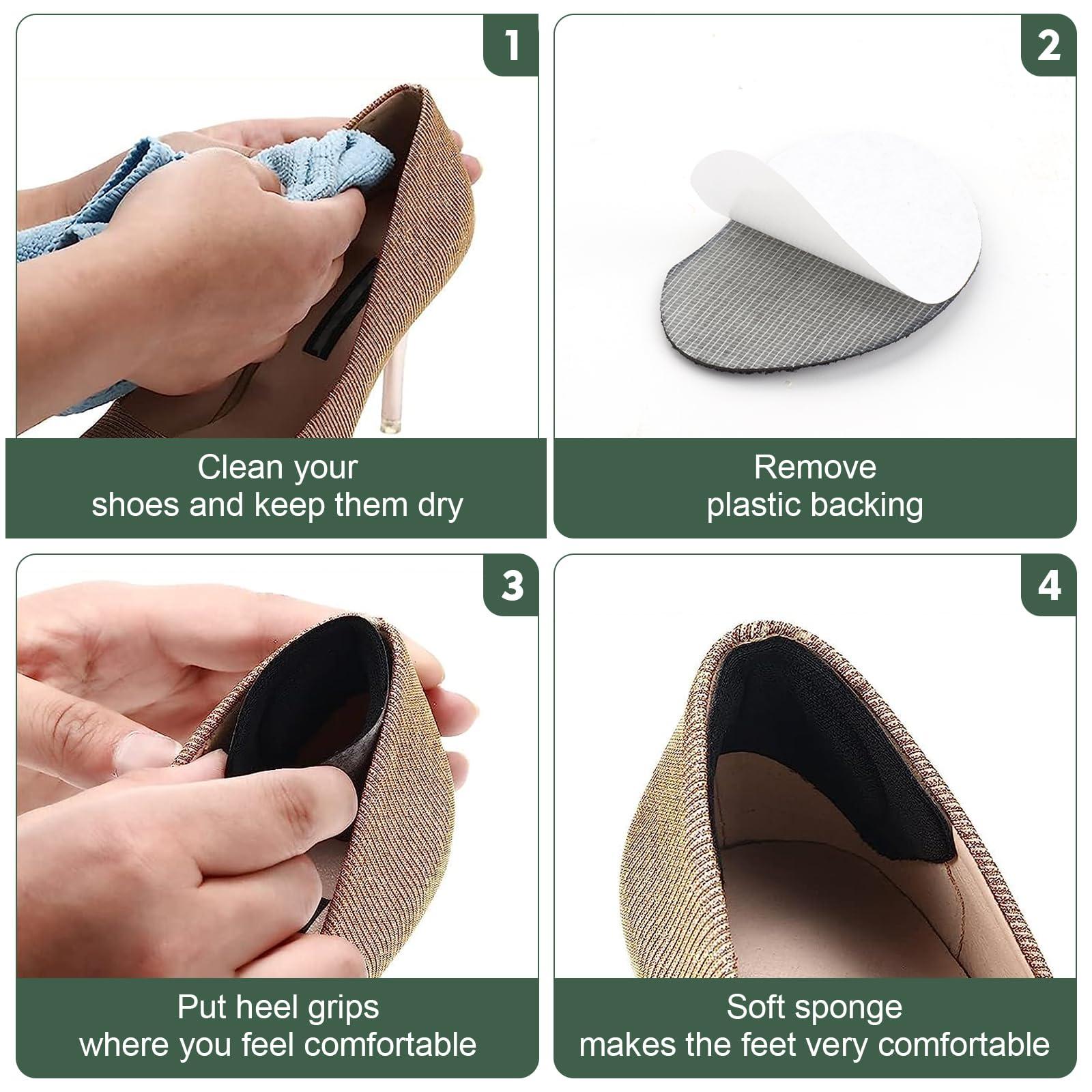WALLFID 6 Pairs Shoe Filler Heel Inserts for Women,Toe Cushion Fillers Make Shoes Fit,high Heel Comfort Pads,Heel Pads,Half-Size Insoles Adjust Shoe Too Big for High Heels,Flats,Casual (Round Head)