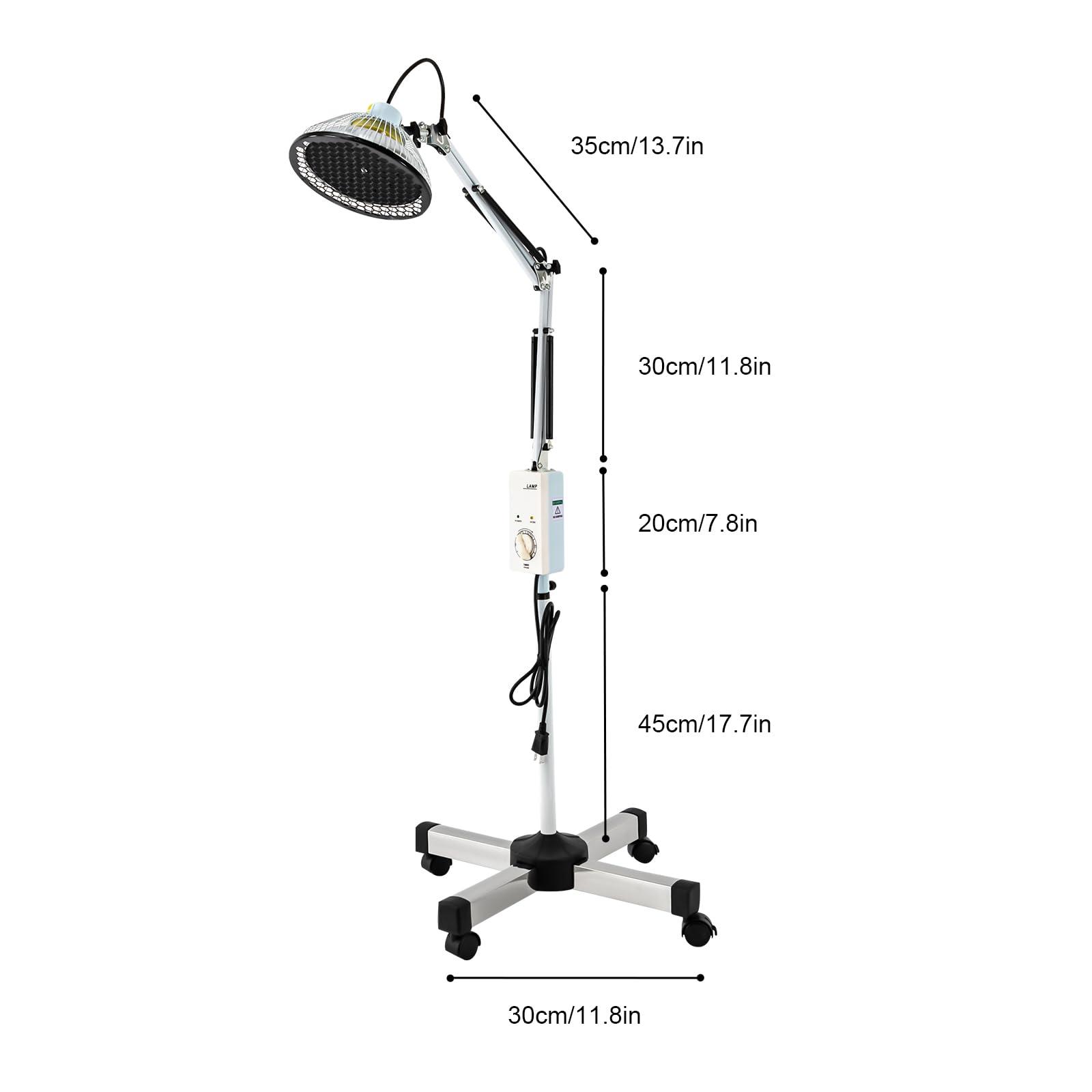 SanBouSi SanBouSi Far Infrared Light 250W 360 Rotating Adjustable Mineral Infrared Heat Lamp Timing Function Therapy Light Rolling Lamp for Relieve Joint Pain and Muscle Aches