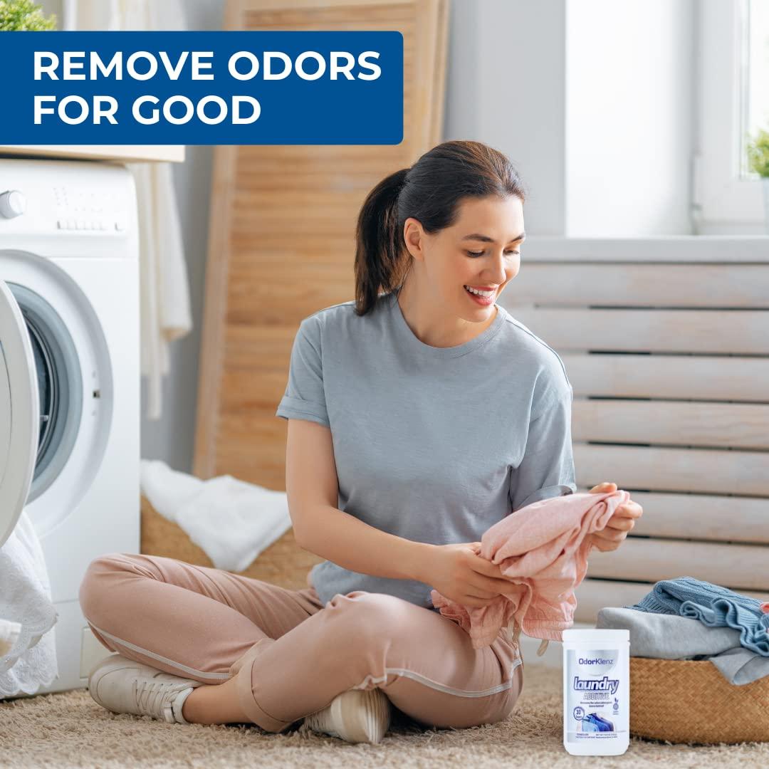 OdorKlenz OdorKlenz Laundry Additive Odor Remover, Powder, 30 Loads | Laundry Odor Eliminator for Strong Odors | Smoke Odor, Chemical Odors, Pet Odors & New Clothes Smell | Unscented and Non-Toxic