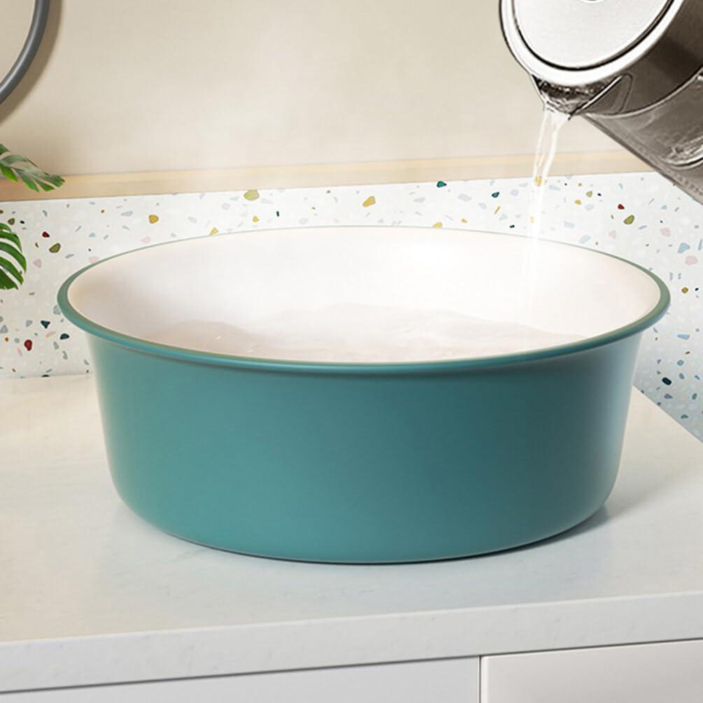 Housoutil Housoutil 2 Pcs Plastic Wash Basin Round Dish Pan Wash Tub Bathroom Water Tub Face Cleansing Basin for Home Kitchen and Camping M