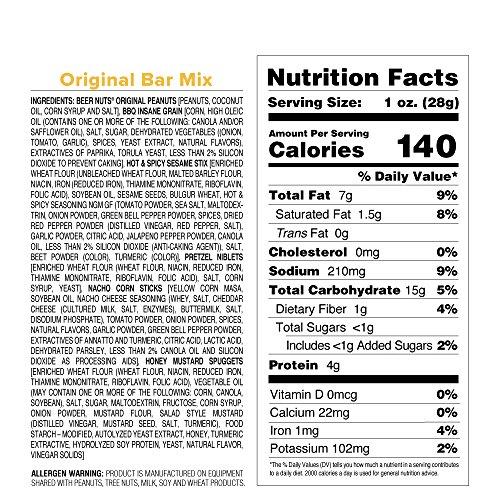 BEER NUTS BEER NUTS Original Bar Mix - 9oz Resealable Can, Pretzels, Cheese Sticks, Sesame Sticks, Roasted Corn Nuts, and Original Peanuts