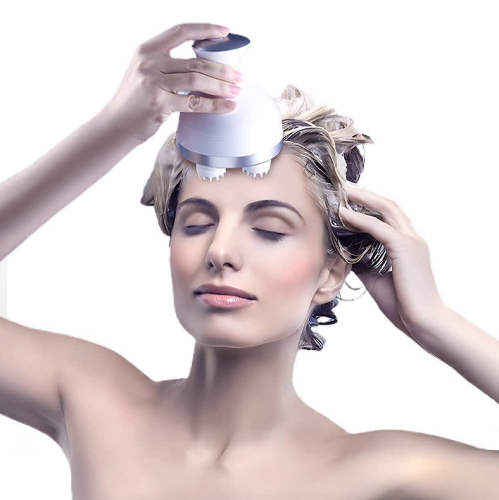 USB USB Electric Scalp Massager with 4 Replacement Massage Heads, Scalp Massager for Hair Growth and Stress Relieve, Head Massager Scalp Stress Relief, Automatic Hair Massager Scratcher Handheld Cat Massa