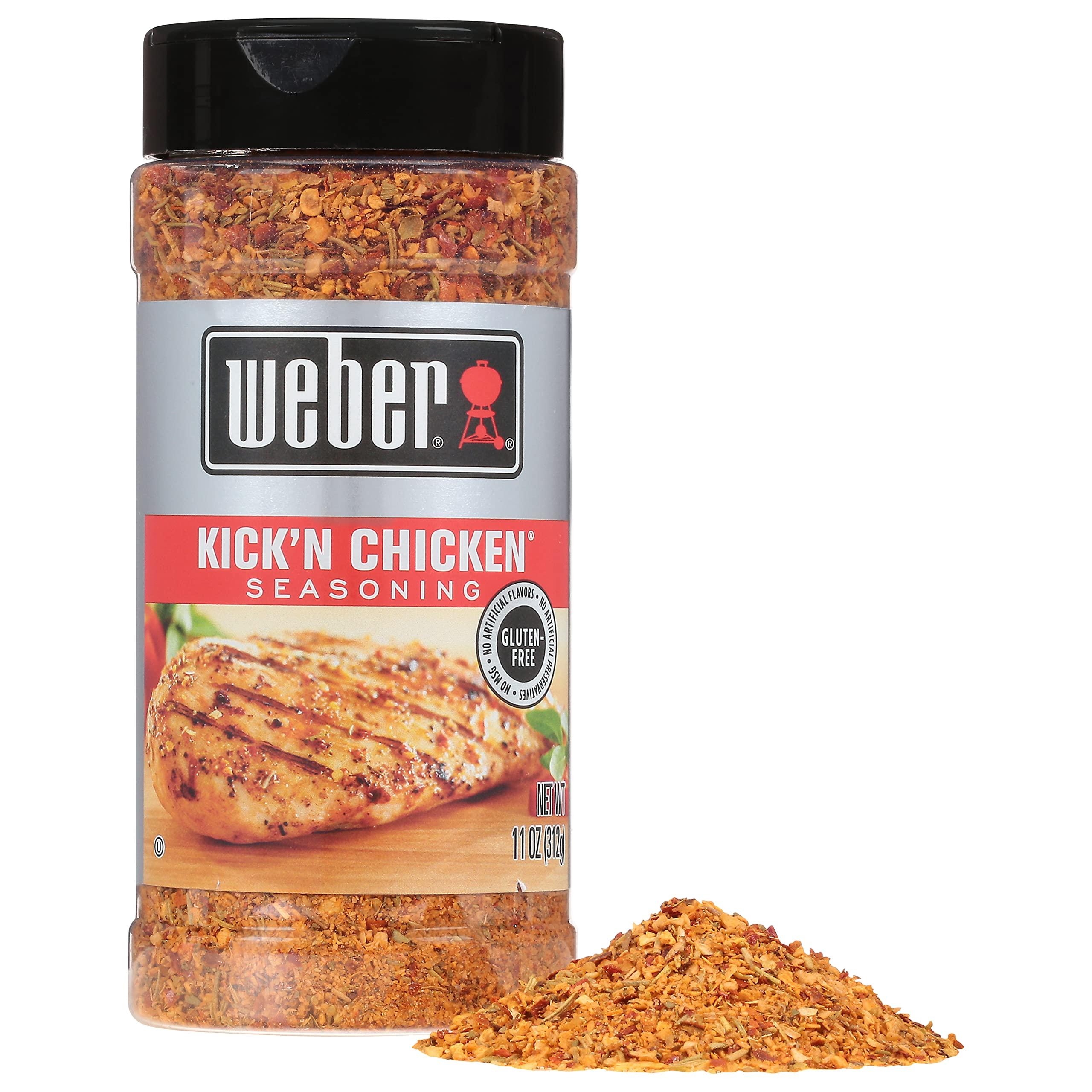 Weber Weber Kick\'n Chicken Seasoning, 11 Ounce Shaker (Pack of 2)