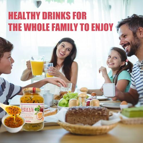 APEXY Apexy Authentic Korean Honey Passion Fruit Tea, Passionfruit Puree , Just Add Hot Water, Gourment Blend for Smoothies, Cocktails Desserts and Spread, No Artificial Colors, Versatile and Natural Delight, Made in KOREA 35.27oz (1kg). (Honey Passion Fru