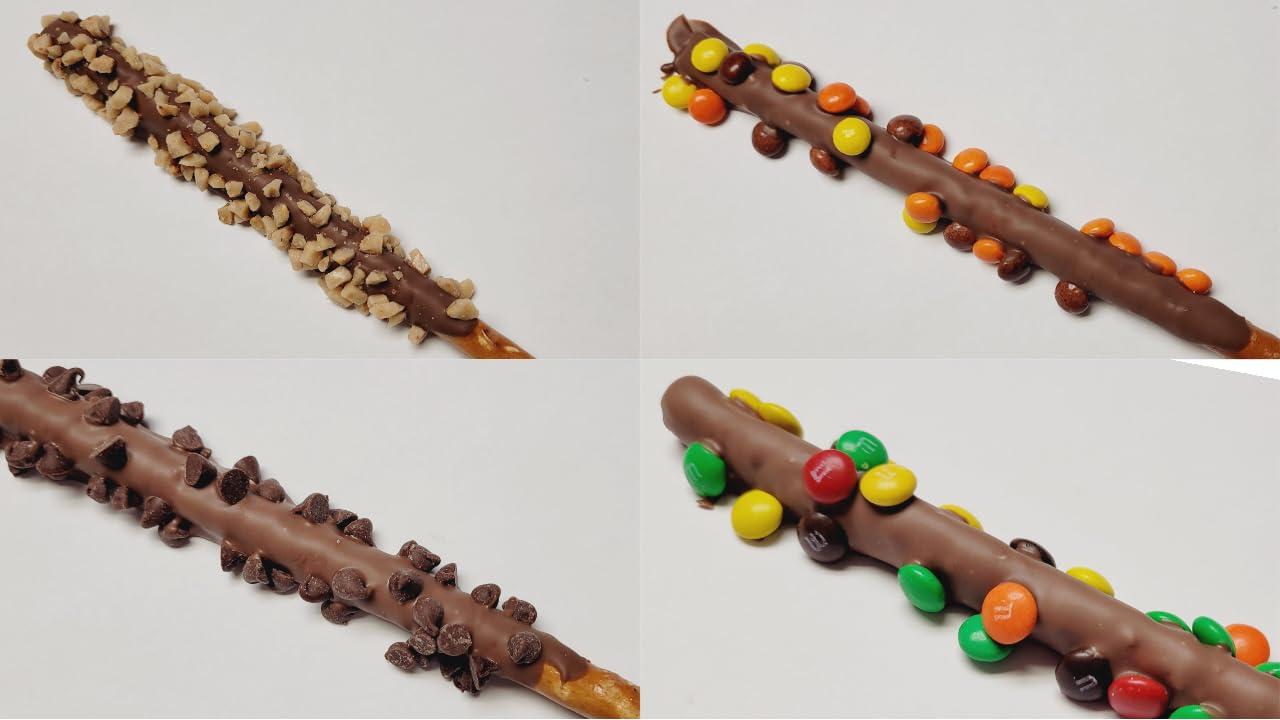 Generic Chocolate Pretzel Rods Assorted 20 Pack With Toppings