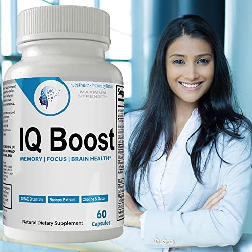 nutra4health LLC IQ Boost Smart Pill Optimal Cognitive Support Brain Omega Original Nootropic Pills Capsules by nutra4health