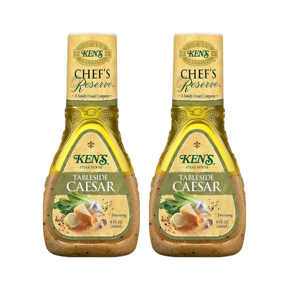 Ken\'s Steak House Ken\'s Steak House Chef\'s Reserve Tableside Caesar Dressing 9 Ounce (Pack of 2)