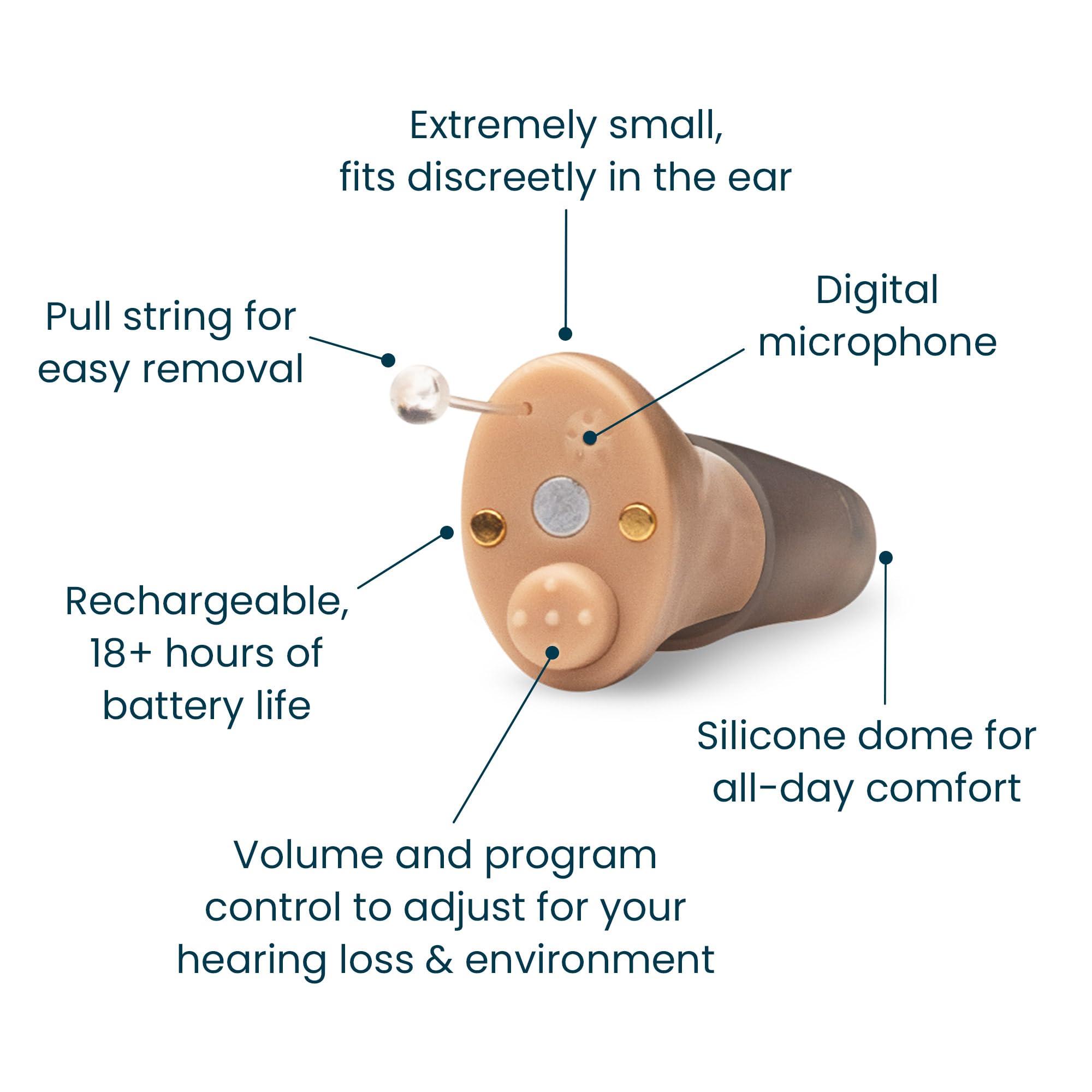 MDHearing MDHearing NEO XS Hearing Aids for Seniors, Completely-In-The-Canal Rechargeable Design, Virtually Invisible, All-Day Comfort, Crystal-Clear Sound by MDHearing, Fits with Glasses