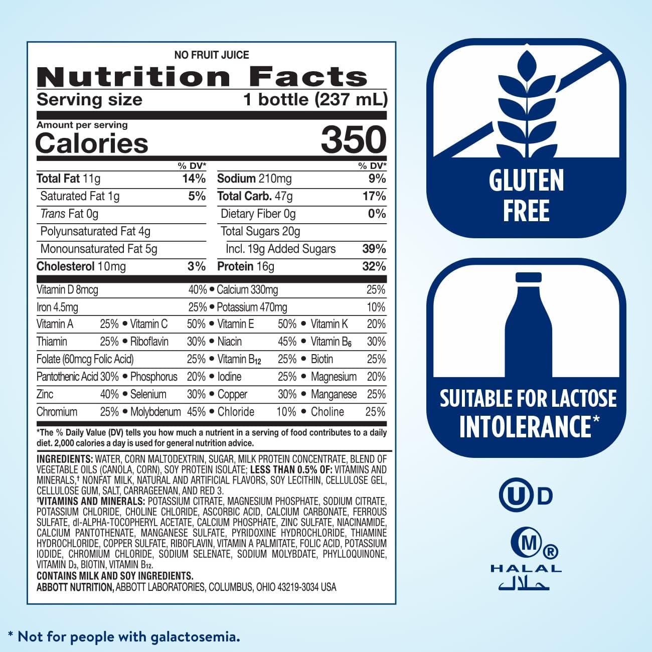 Ensure Ensure Plus Strawberry Nutrition Shake With Fiber | Meal Replacement Shake | Ready To Drink | 16g Protein and 27 Vitamins and Minerals | 8 fl oz - 24 Pack