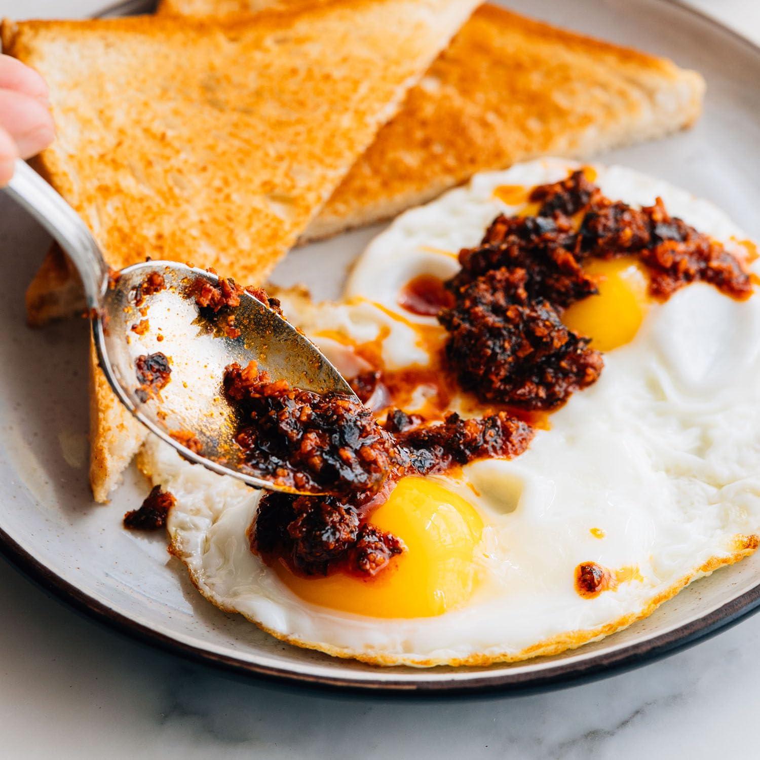 Homiah Homiah Sambal Chili Crunch, 6oz - Less Oil Low Sodium Gluten Free Vegan, Sambal Oelek Chili Paste, Crispy Chili Crunch Topping with Seaweed - Mild