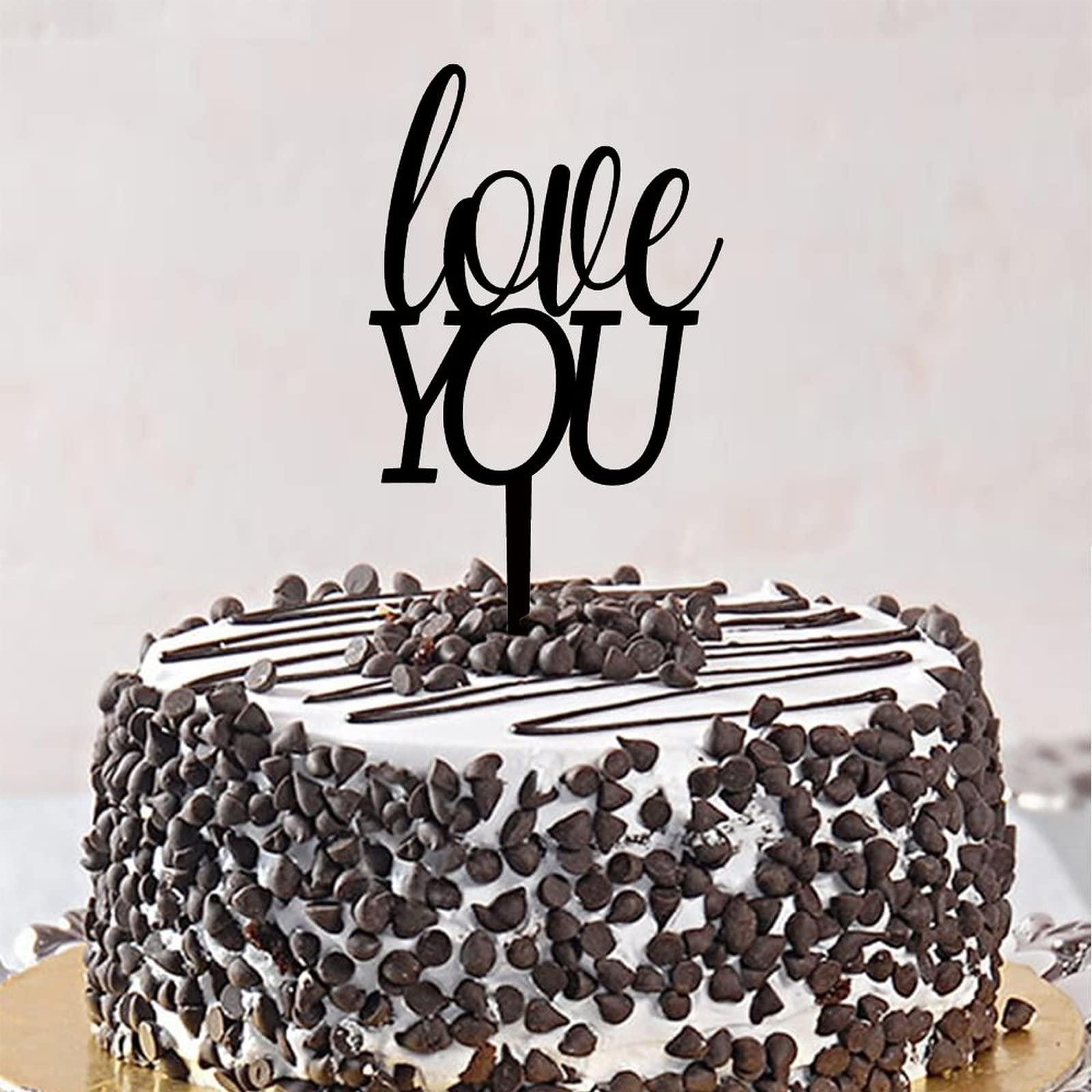 CustonCares Love You Cupcake Topper Mrs & Mrs Gay And Lesbian Birthday Cake Topper for Nuptial Birthday Cake Decorations Customized Custom Cupid's Arrow Heart Acrylic Black