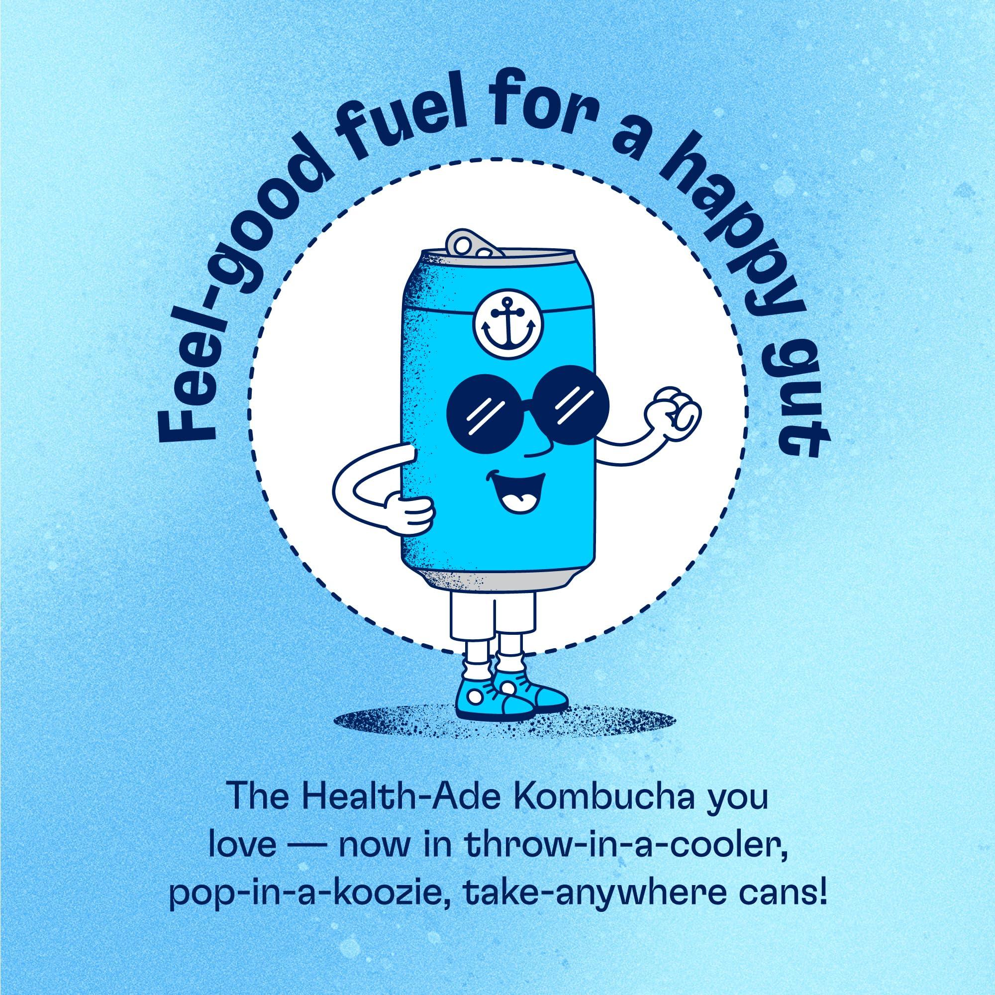 Health-Ade Health-Ade Passion Fruit-Tangerine Kombucha, Organic Drink, 12-Pack (11.5 Fl Oz Cans) Fermented Tea with Probiotics, Non-GMO, Vegan, Gluten-Free