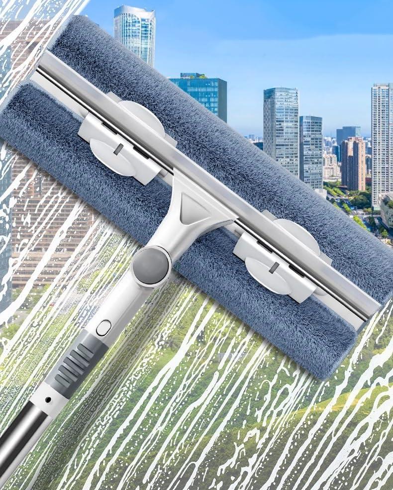 YXXSDP 57 71 56 Inch Long Telescopic Window Cleaning Pole, 2 in 1 Rotatable Window Squeegee Cleaner Tool, High Ceiling Dusting and Window Cleaning Kit (Size : Length 2.15m/215cm/84.6inch)
