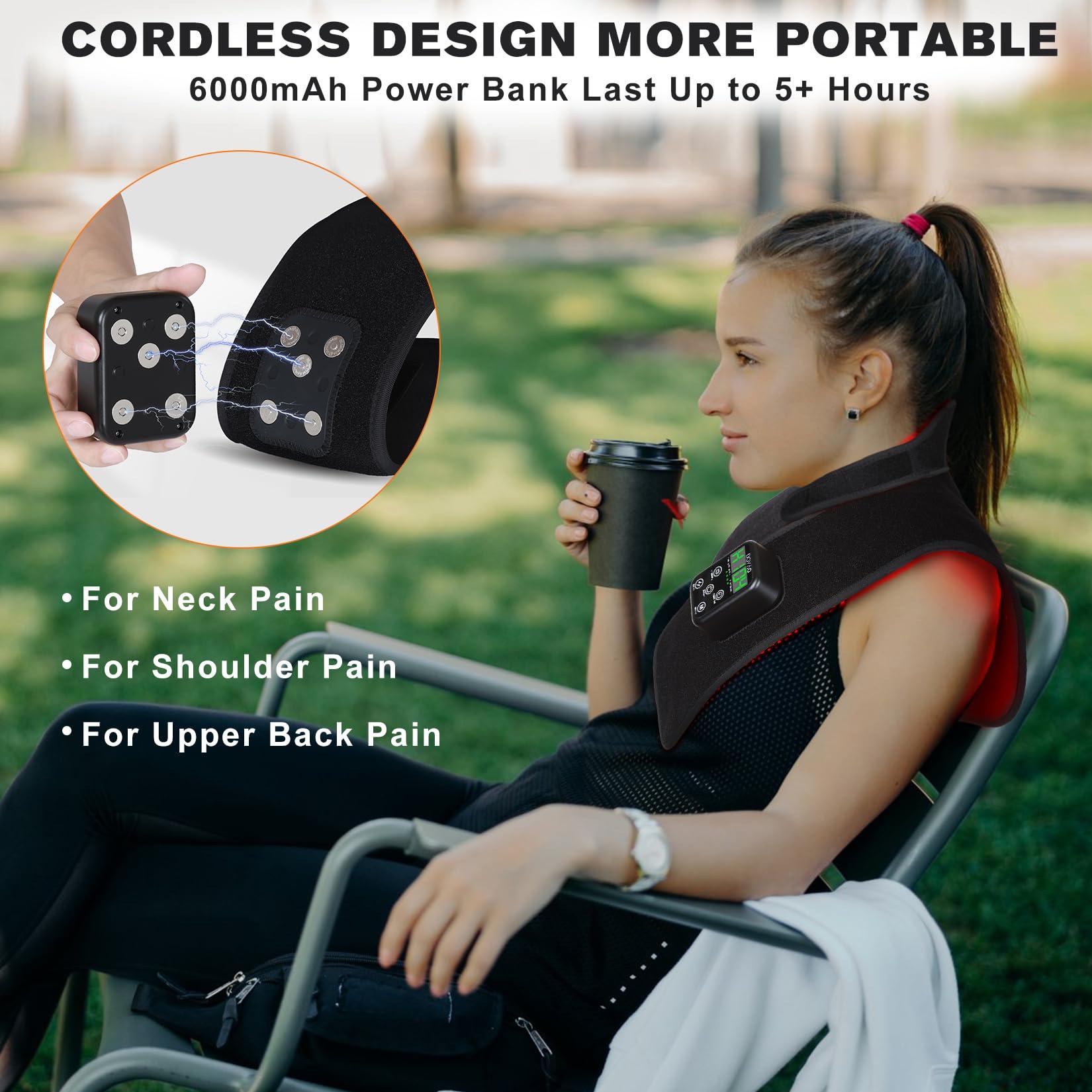 DGQY New Cordless Red Light Therapy for Shoulder Neck Pain Relief Near Infrared Light Therapy Wrap for Shoulder Back 850nm Joints Muscle Device Home Use