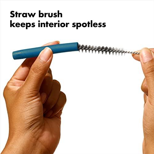 OXO OXO Good Grips Stainless Steel 4 Piece Reusable Straw Set with Case - Green