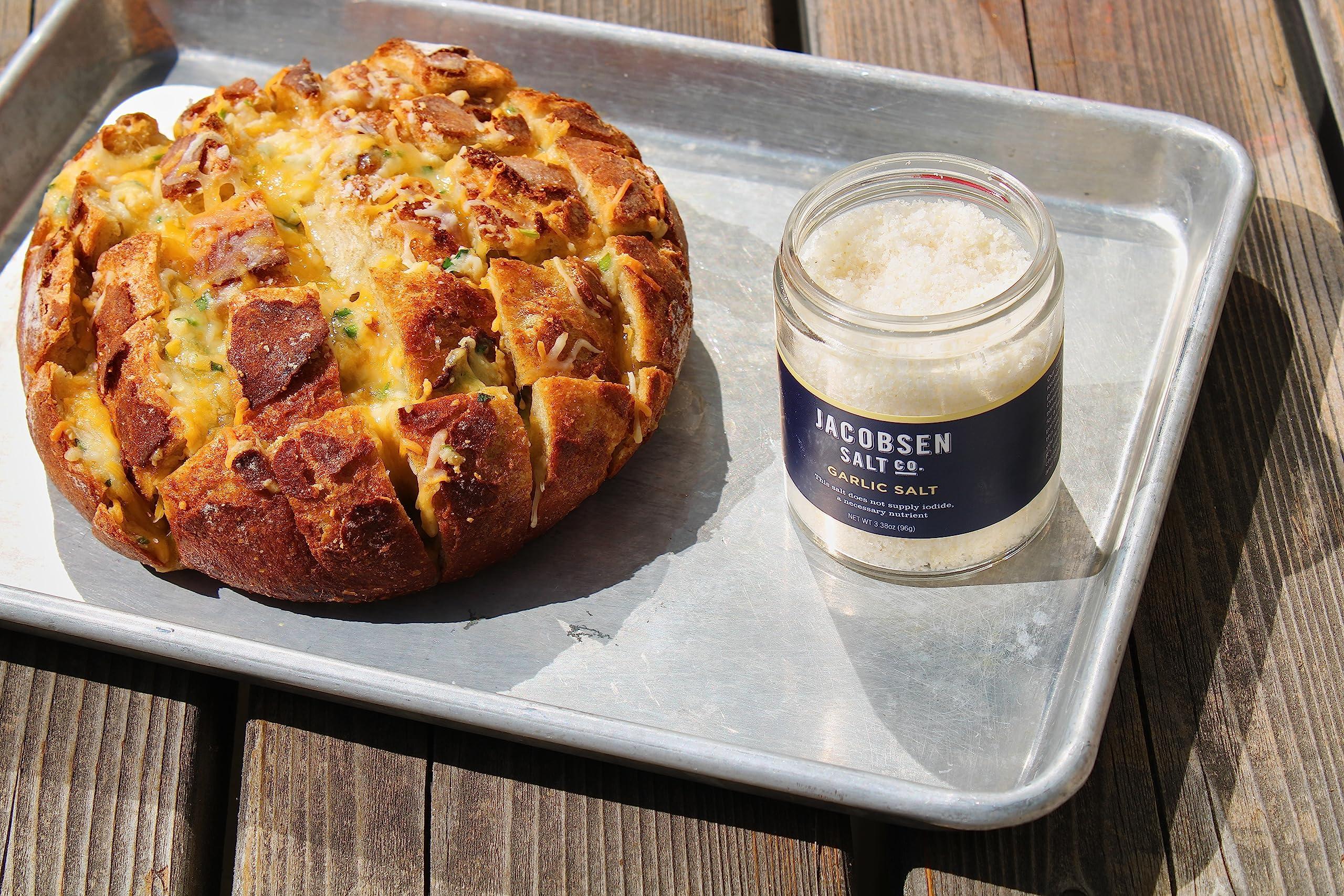 Jacobsen Salt Co. Jacobsen Salt Co. Garlic Salt Kosher Sea Salt, Non-Iodized Made in USA, Non-GMO, Steak Seasoning, Garlic Flavored, Real Salt 3.38oz