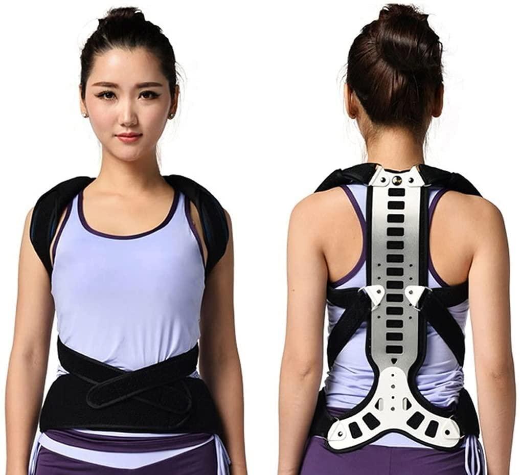 SJHY Posture Corrector Back Brace Metal Back Lumbar Support for Adults Men Women Lumbar Shoulder Posture Correction Pain Relief Back Posture (Size : Medium)
