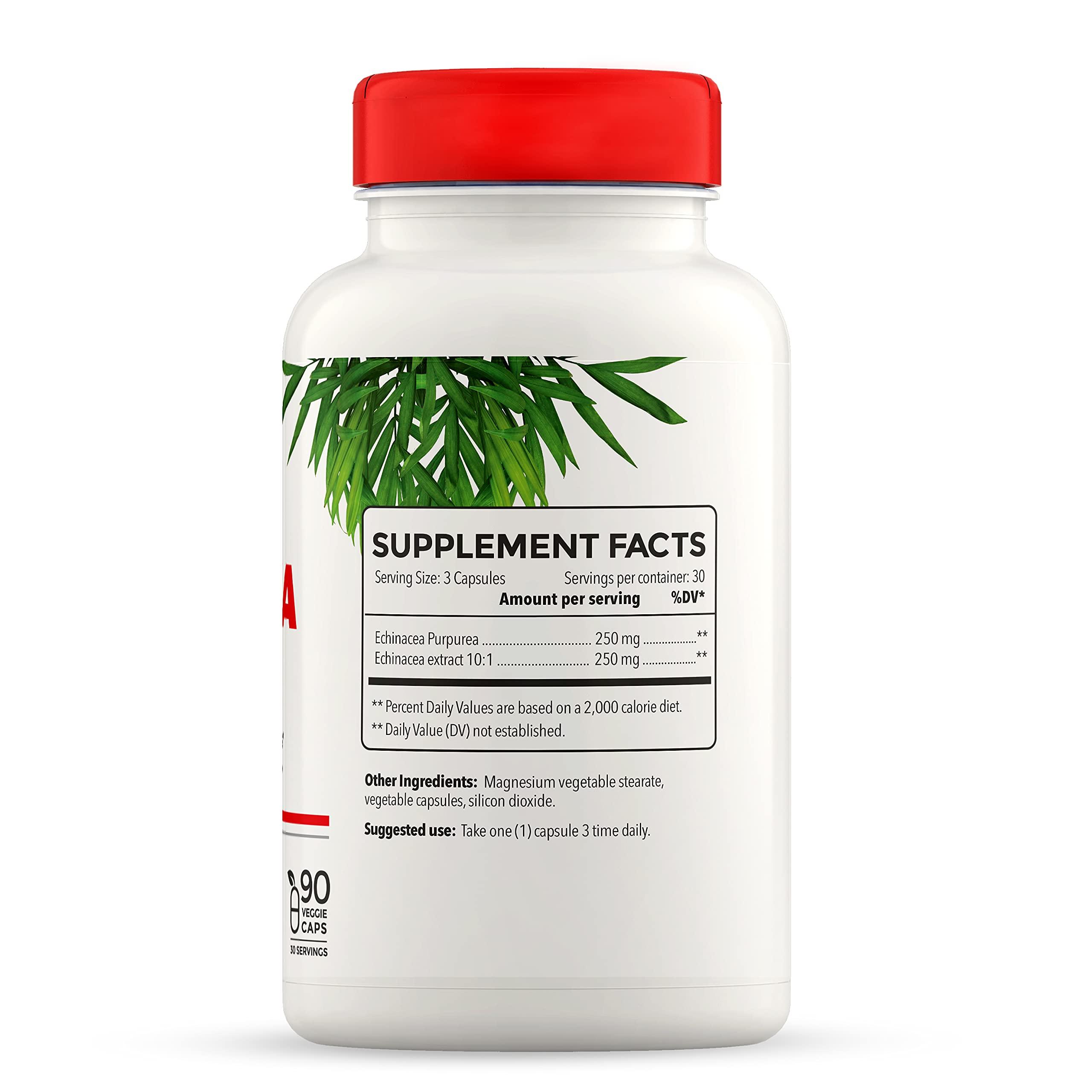 Full Life Full Life Hydrolyzed Collagen and Echinacea Capsules - Dietary Supplements - Bovine Collagen Pills for Women and Men - Echinacea Purpurea Extract, Gluten-Free - 90 Veggie Capsules Each