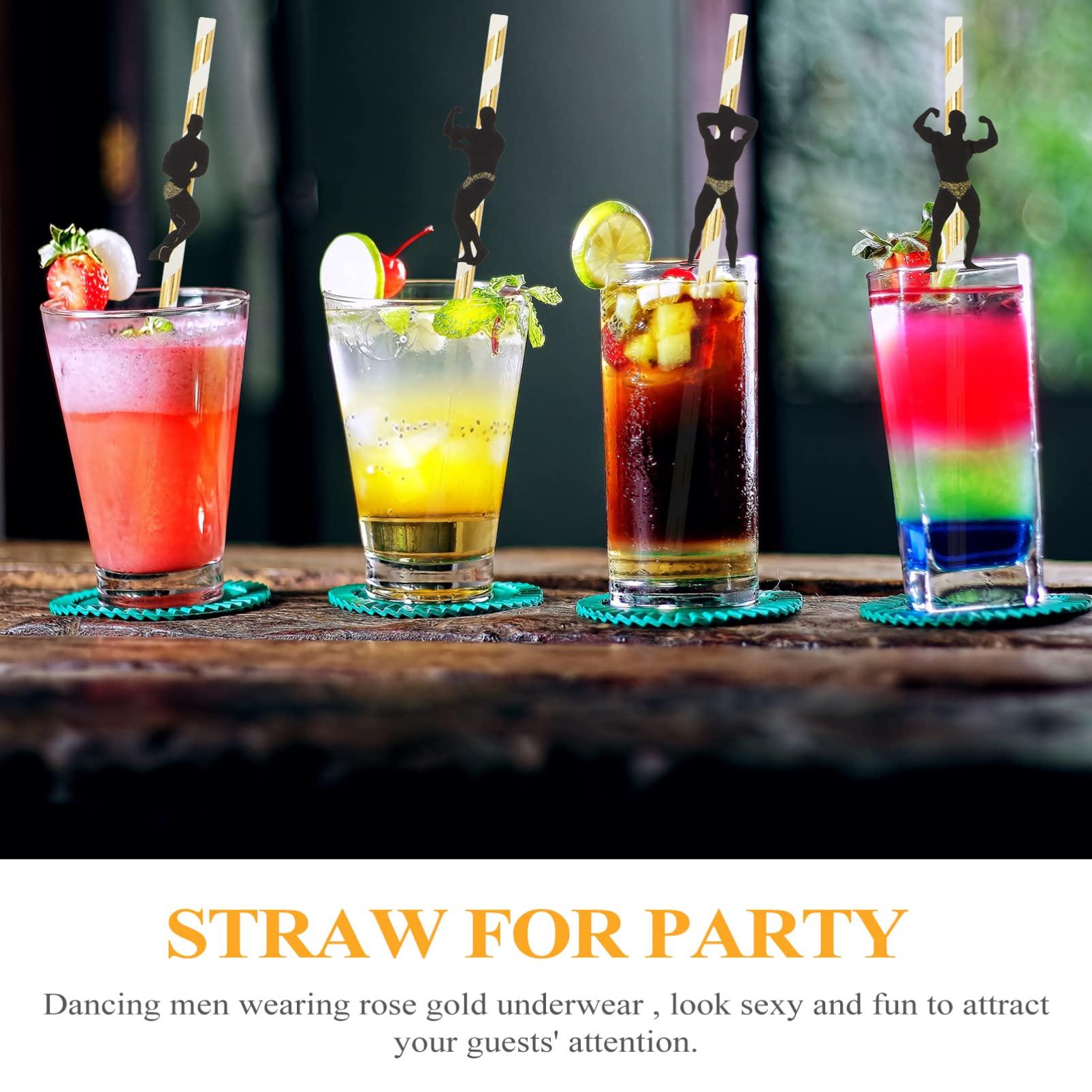 Gadpiparty Gadpiparty Coffee Decor Bachelorette Party Decorations Straws I 24 Pack Dancer Straw I Bridal Shower Supplies Crazy Silly Party Straws Drinking Favors Striper Games Summer Decor