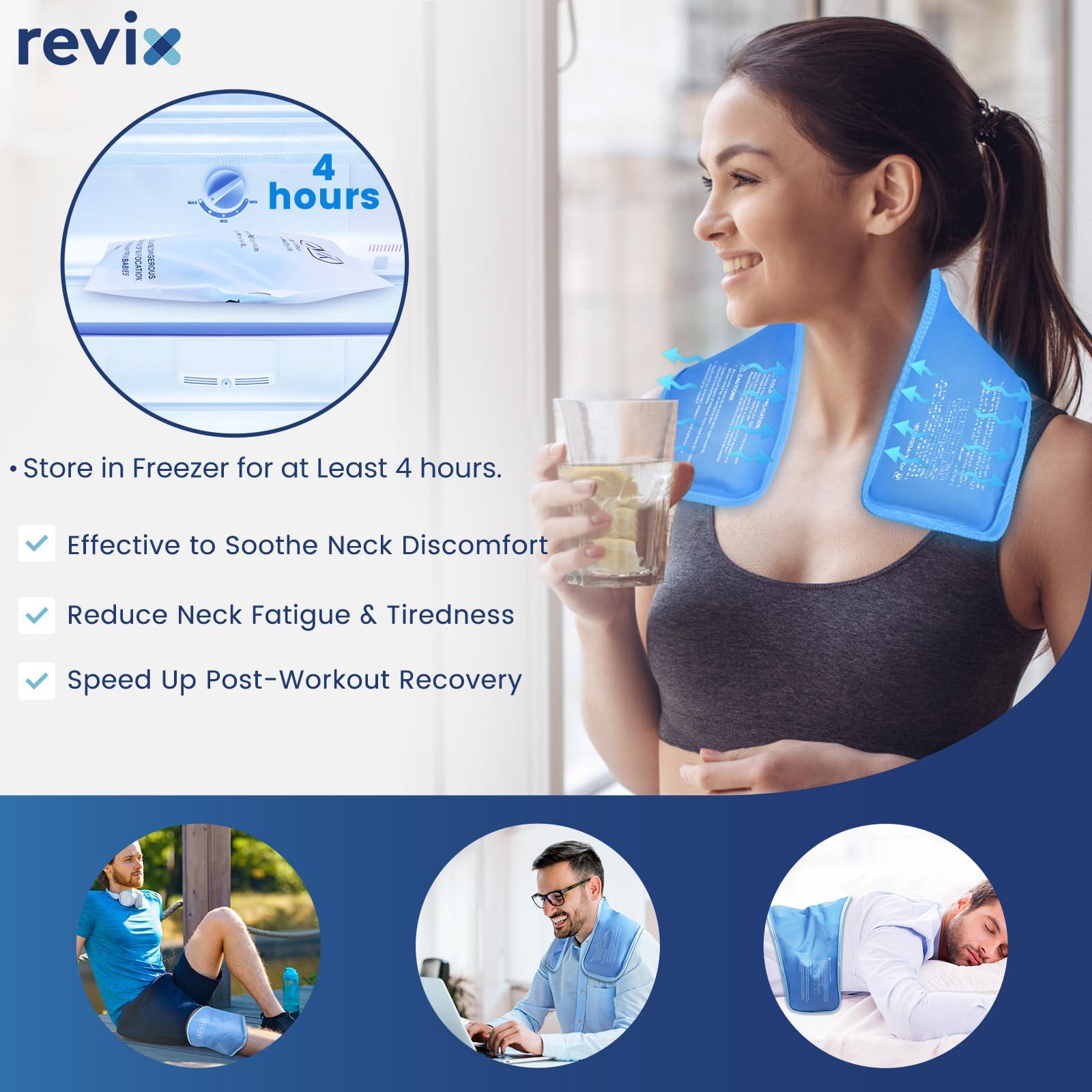 REVIX REVIX Neck Ice Pack Reusable Shoulder Cooling Wraps for Enhanced Comfort and Recovery, Hot Cold Gel Packs Reusable for Post-Workout Fatigue, Soft Plush Lining Ice Neck Wrap